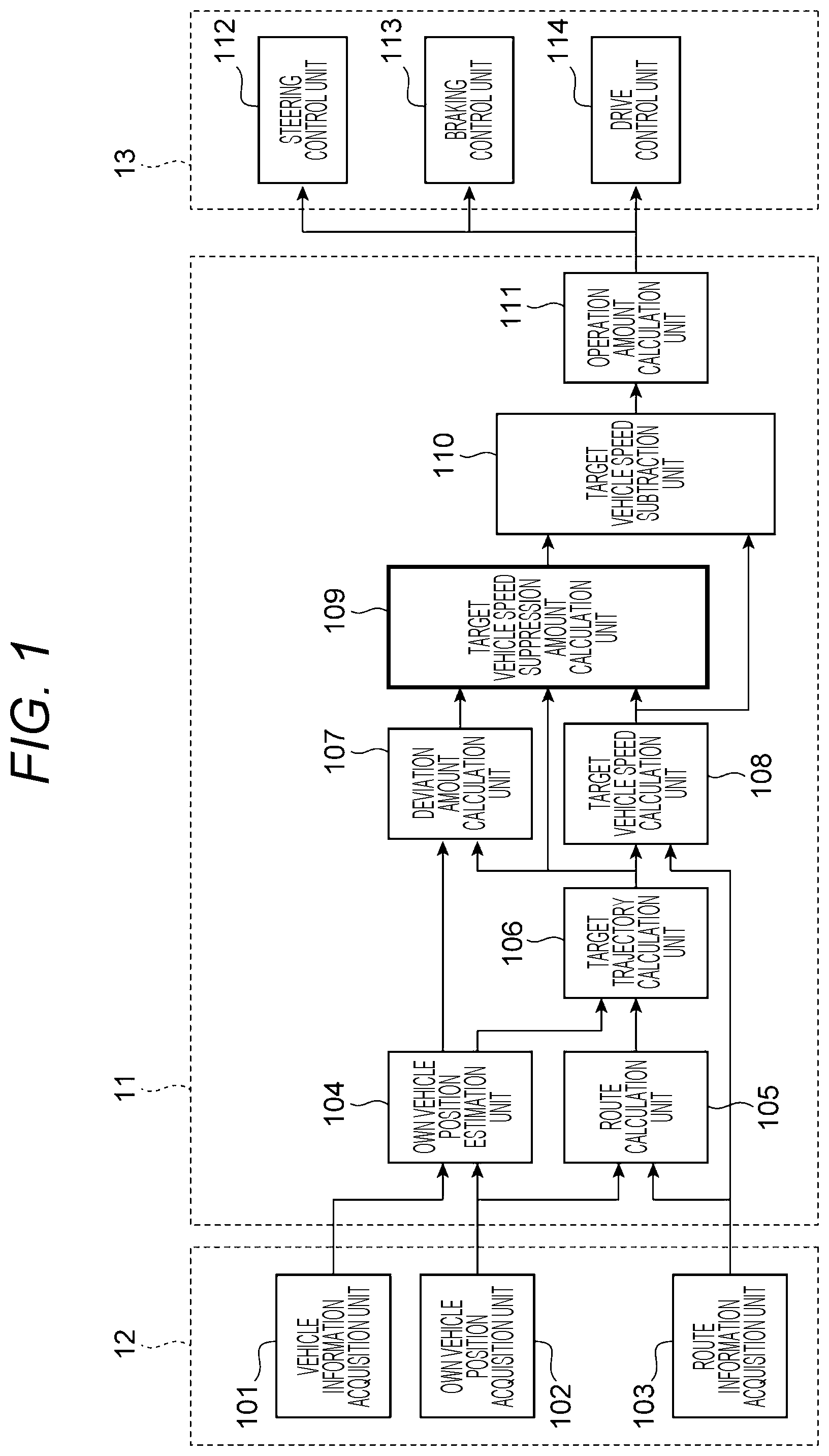 Patent US12576840 Figure 1 – Vehicle control device