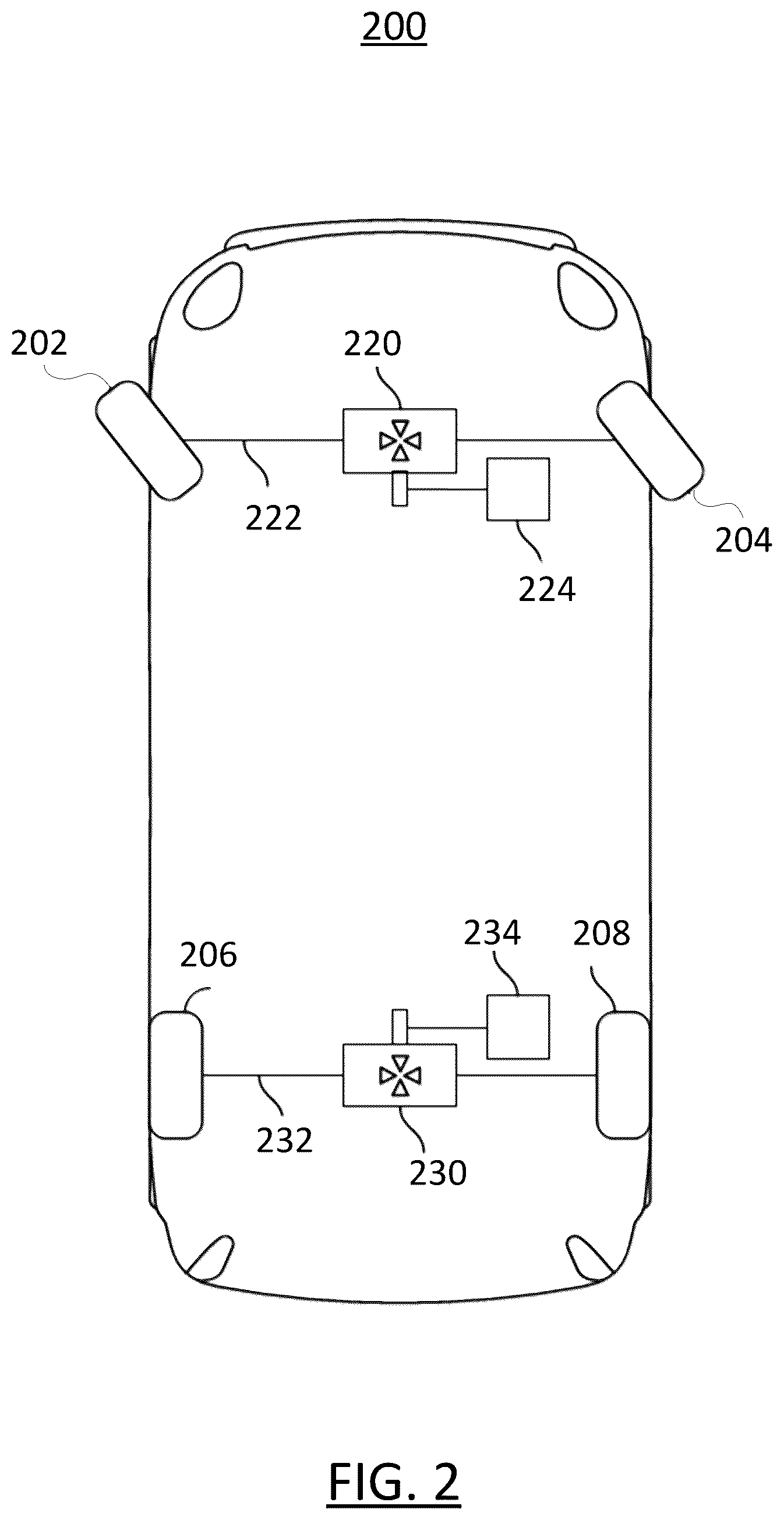 Patent US12576849 Figure 2 – Systems and methods for providing a vehicle with a torque vectored k-turn mode