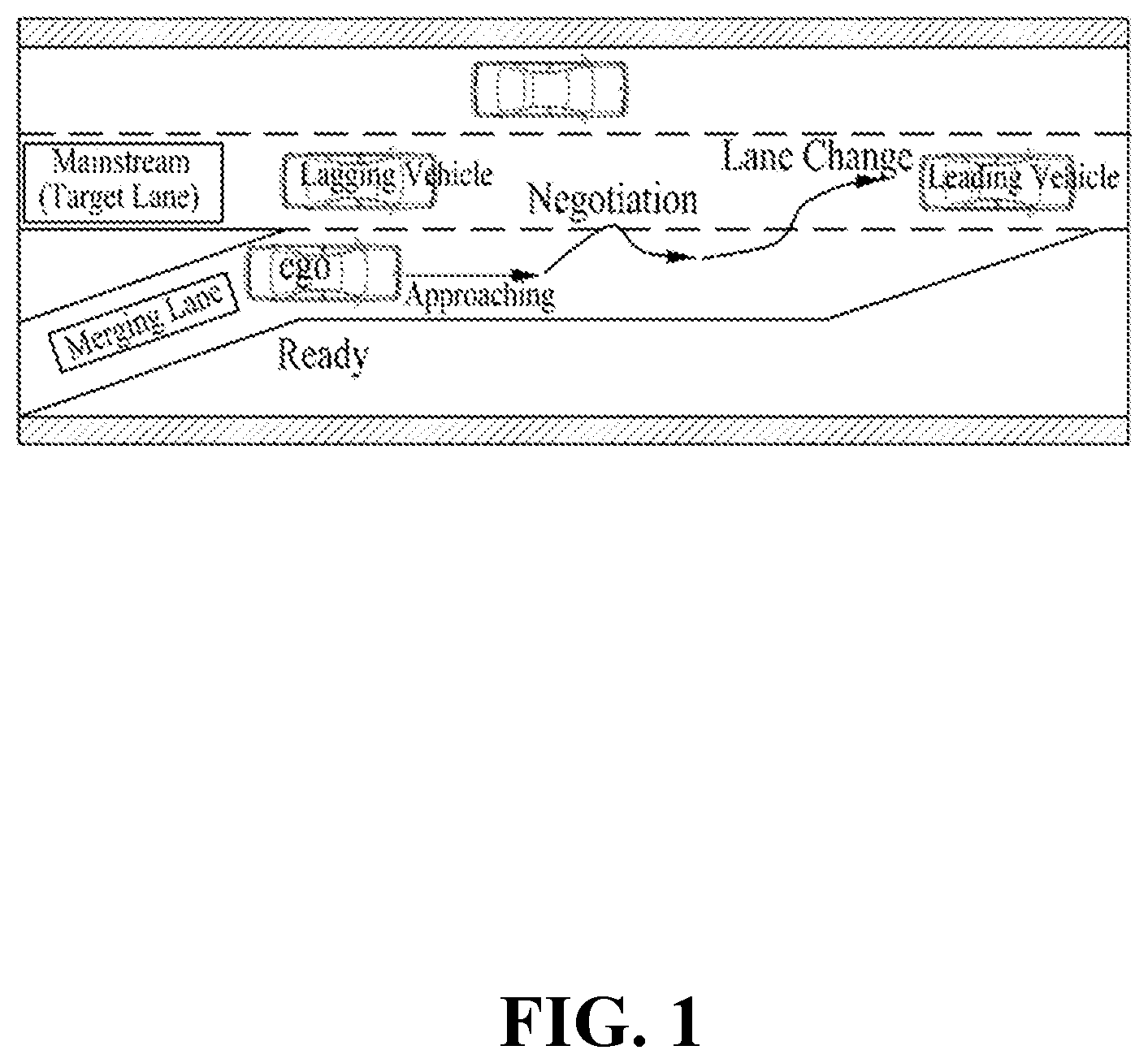 Patent US12576850 Figure 1 – Lane change system of autonomous vehicle