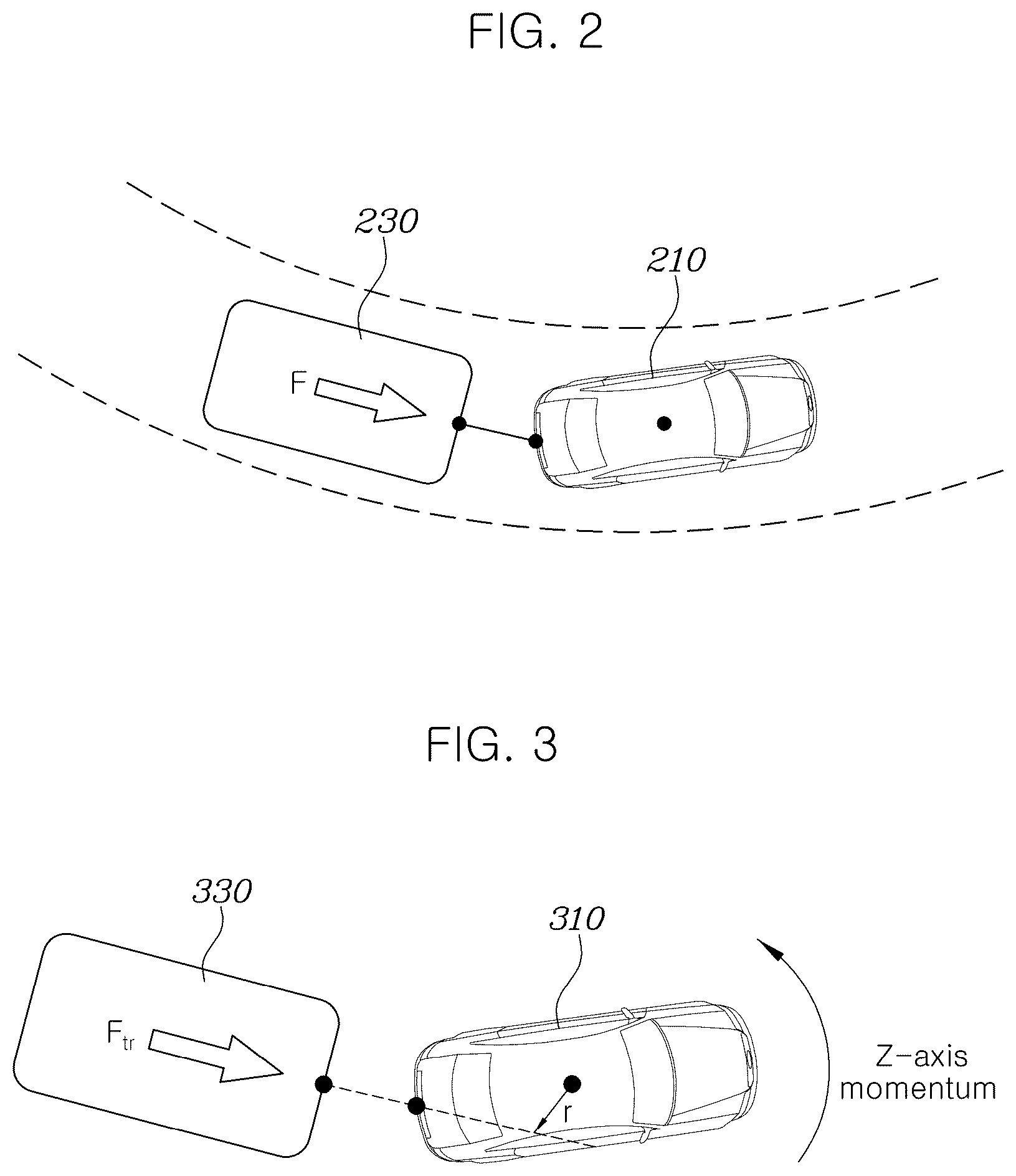 Patent US12576853 Figure 2 – Method and apparatus for controlling a trailer-mounted vehicle to prevent rear-end collisions