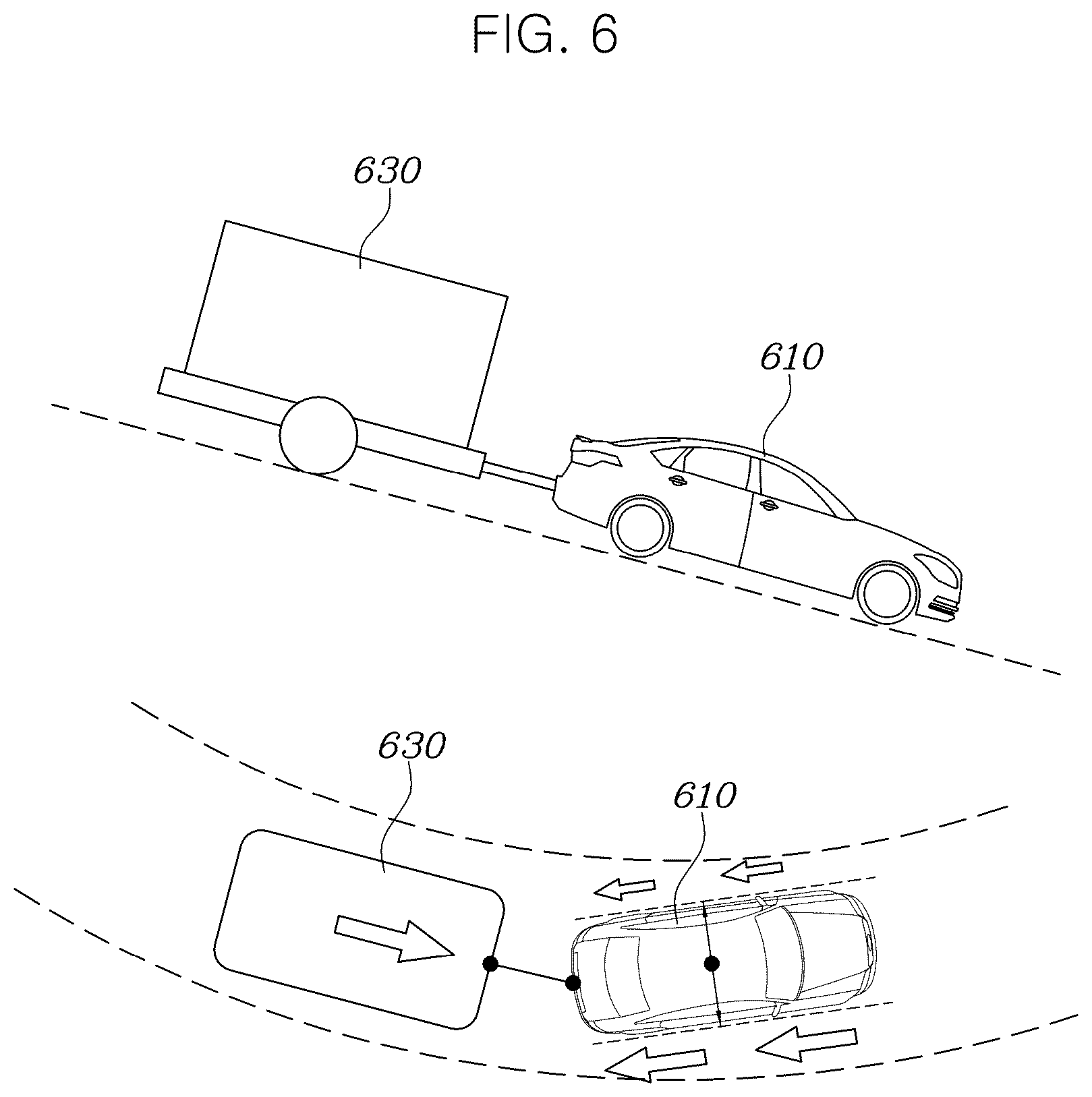Patent US12576853 Figure 5 – Method and apparatus for controlling a trailer-mounted vehicle to prevent rear-end collisions