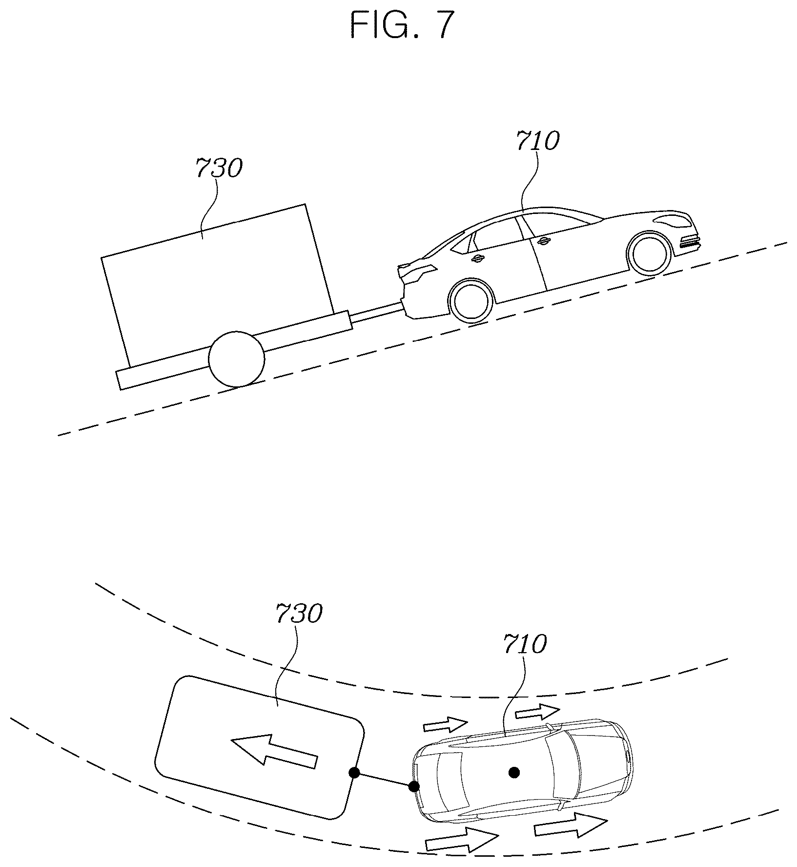 Patent US12576853 Figure 6 – Method and apparatus for controlling a trailer-mounted vehicle to prevent rear-end collisions