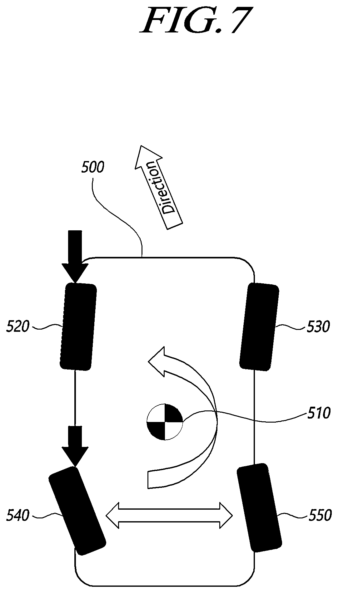 Patent US12576863 Figure 7 – Steering control device and method of vehicle