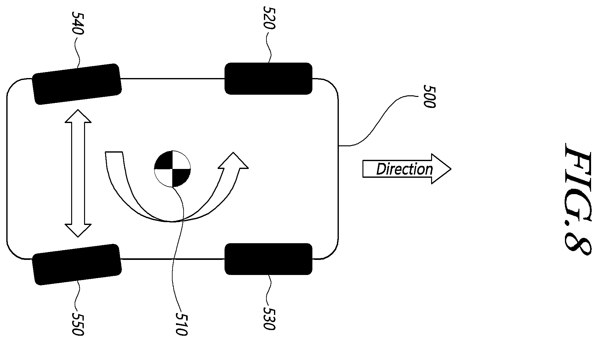 Patent US12576863 Figure 8 – Steering control device and method of vehicle