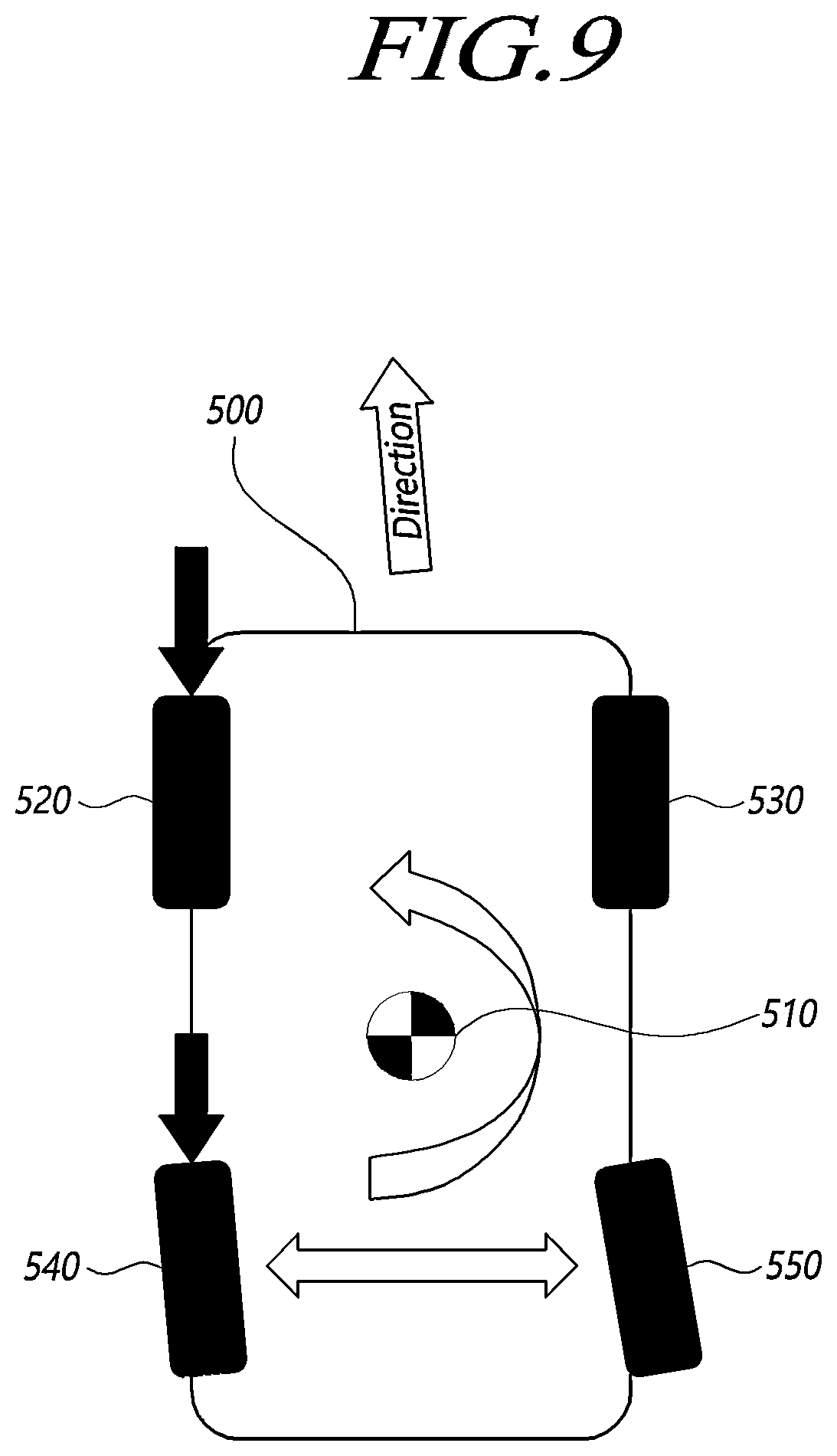 Patent US12576863 Figure 9 – Steering control device and method of vehicle