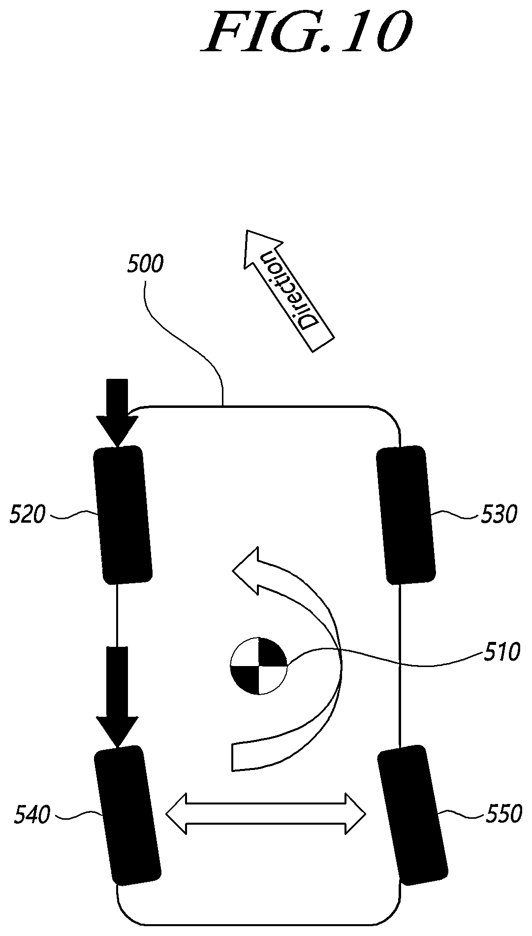 Patent US12576863 Figure 10 – Steering control device and method of vehicle