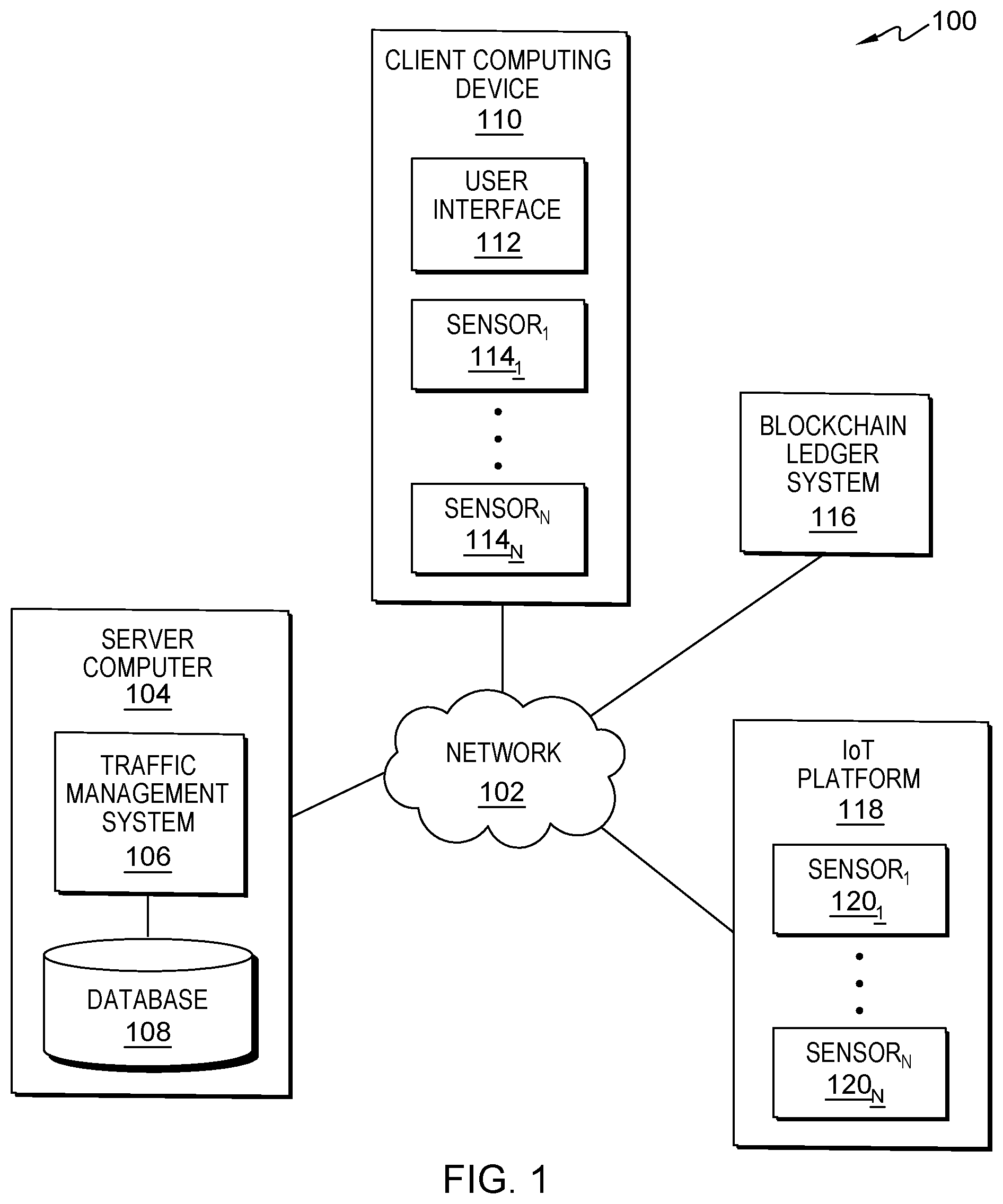 Patent US12576878 Figure 1 – Autonomous vehicle traffic management