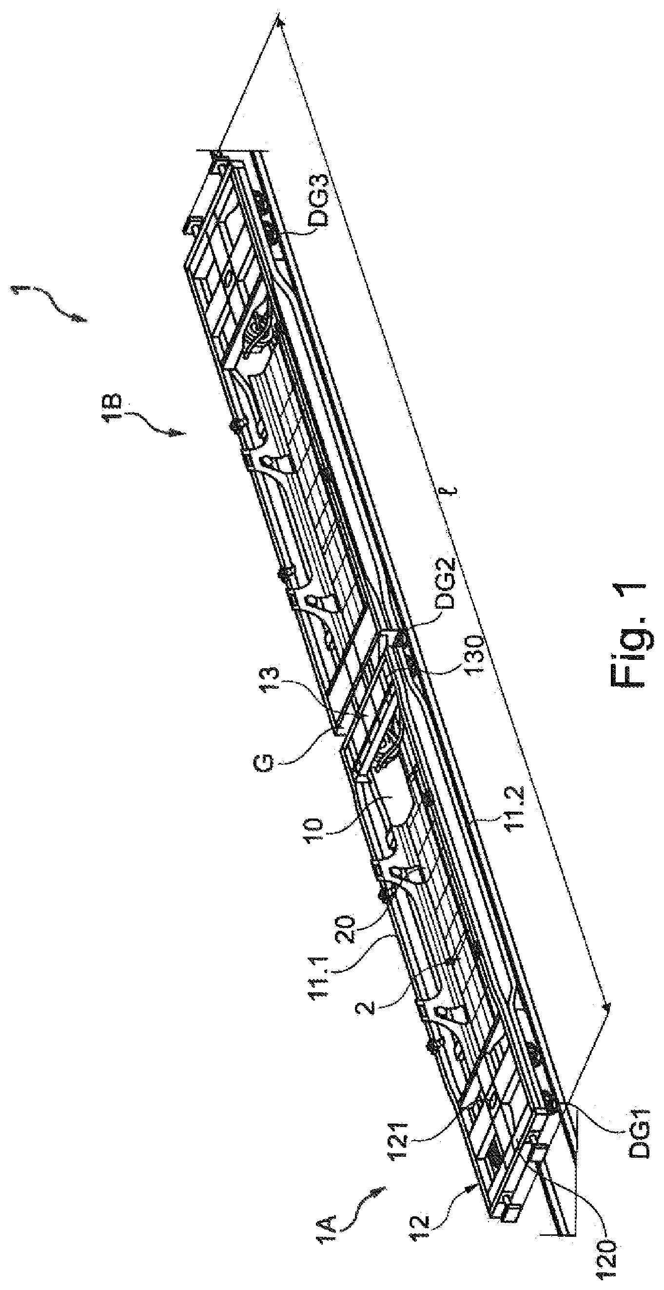 Patent US12576892 Figure 1 – Goods wagon for transporting goods and basin for such a goods wagon