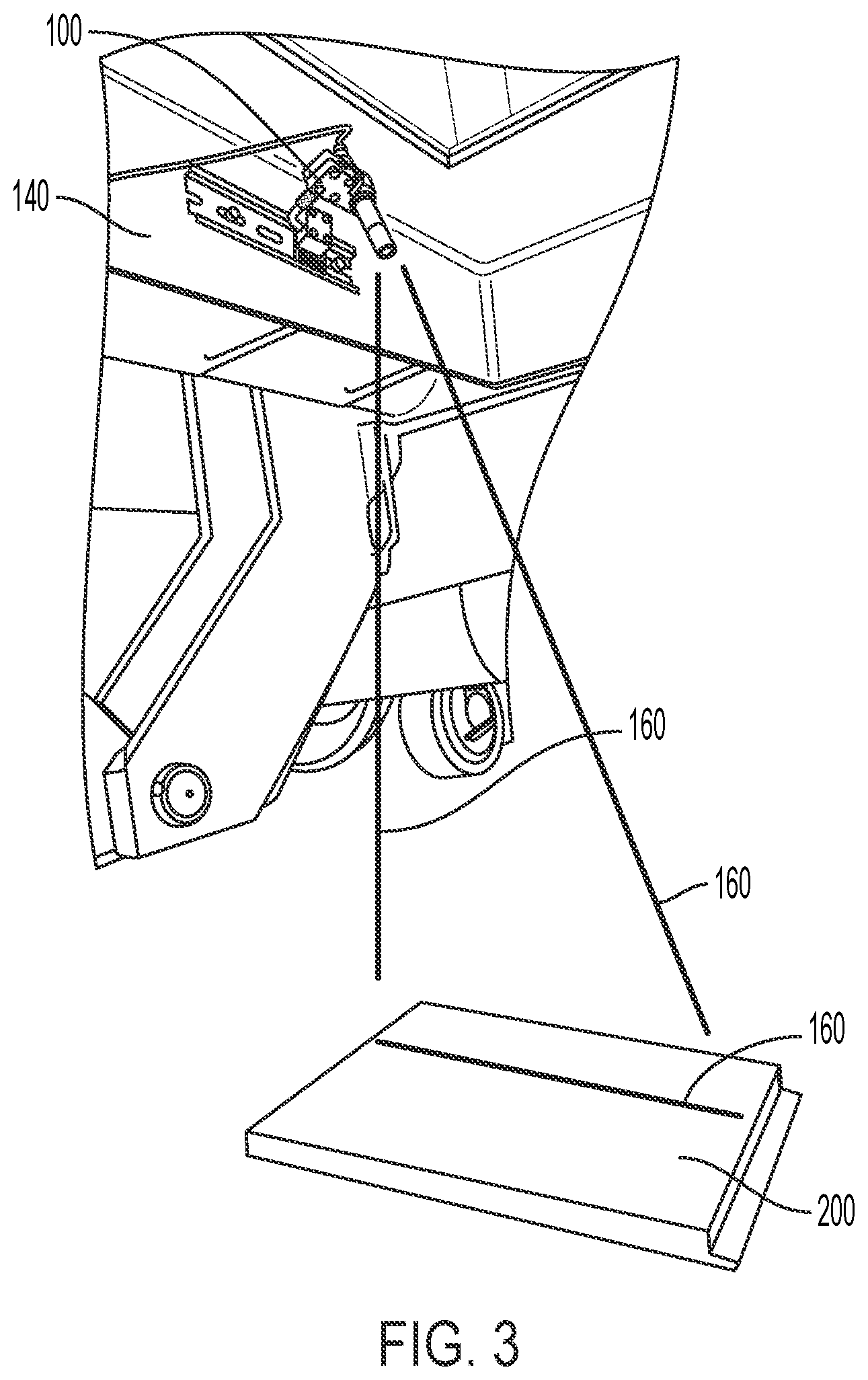 Patent US12576894 Figure 3 – Laser alignment system for railcar mover and method of use