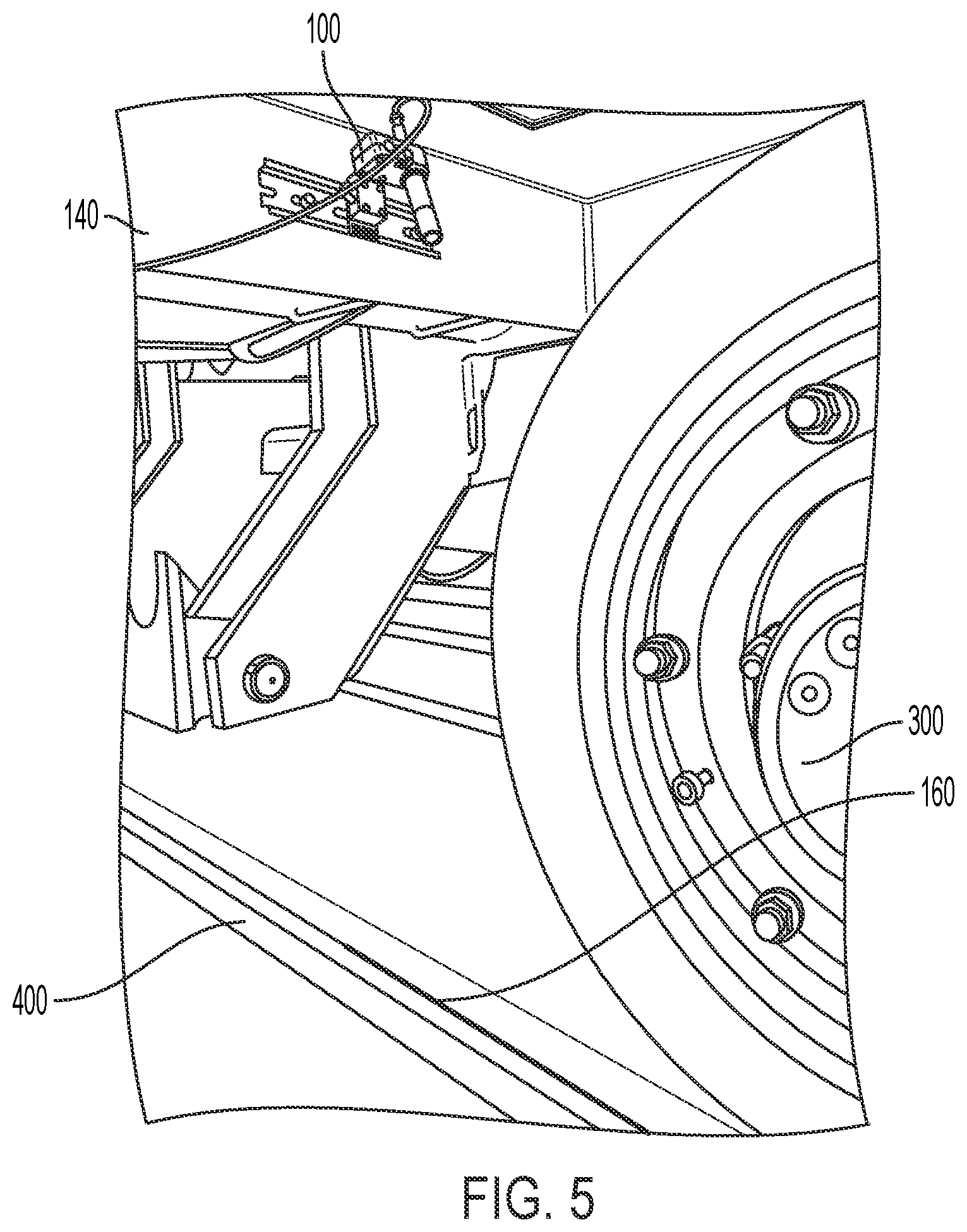 Patent US12576894 Figure 5 – Laser alignment system for railcar mover and method of use
