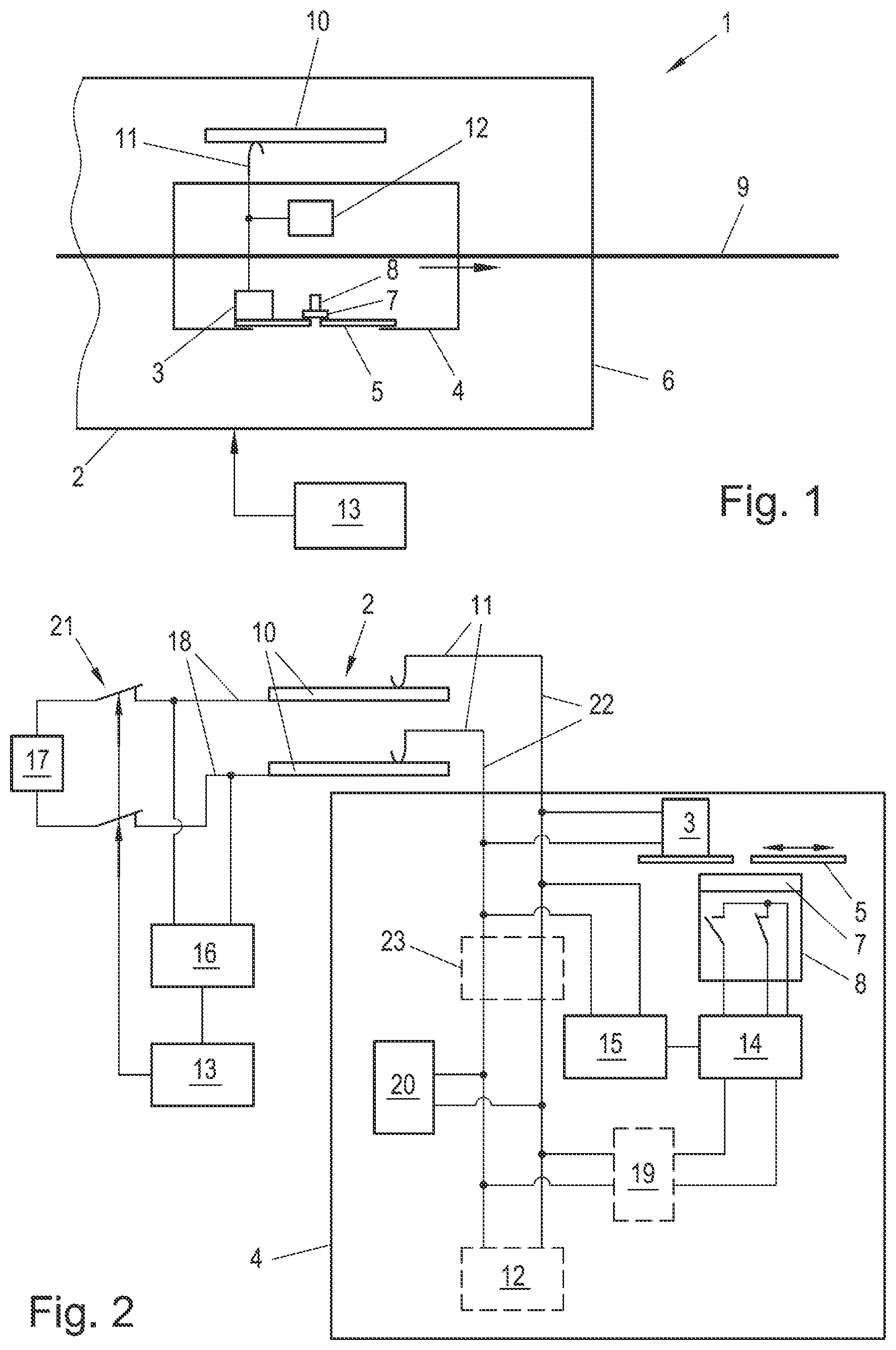Patent US12576897 Figure 1 – Cableway with a vehicle having a closure drive and failsafe locking monitoring
