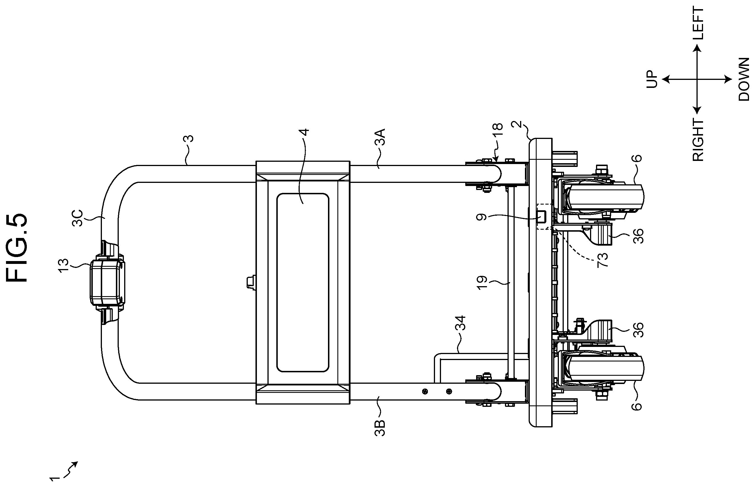 Patent US12576899 Figure 5 – Power-assisted trolley