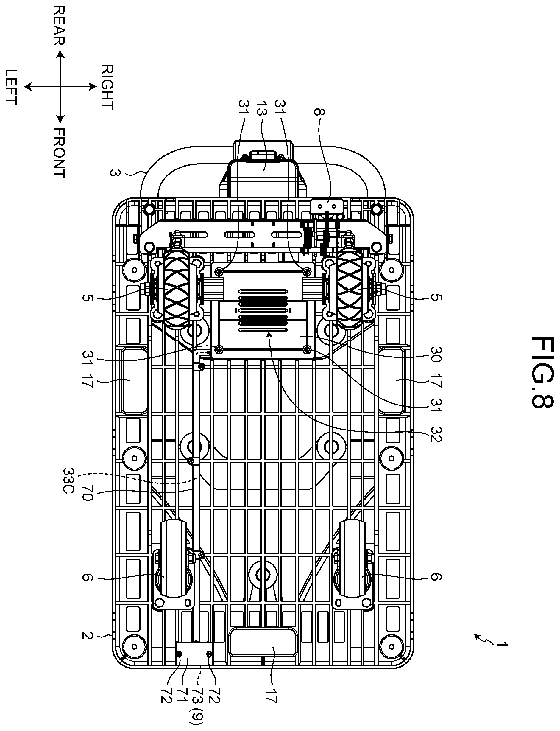 Patent US12576899 Figure 8 – Power-assisted trolley