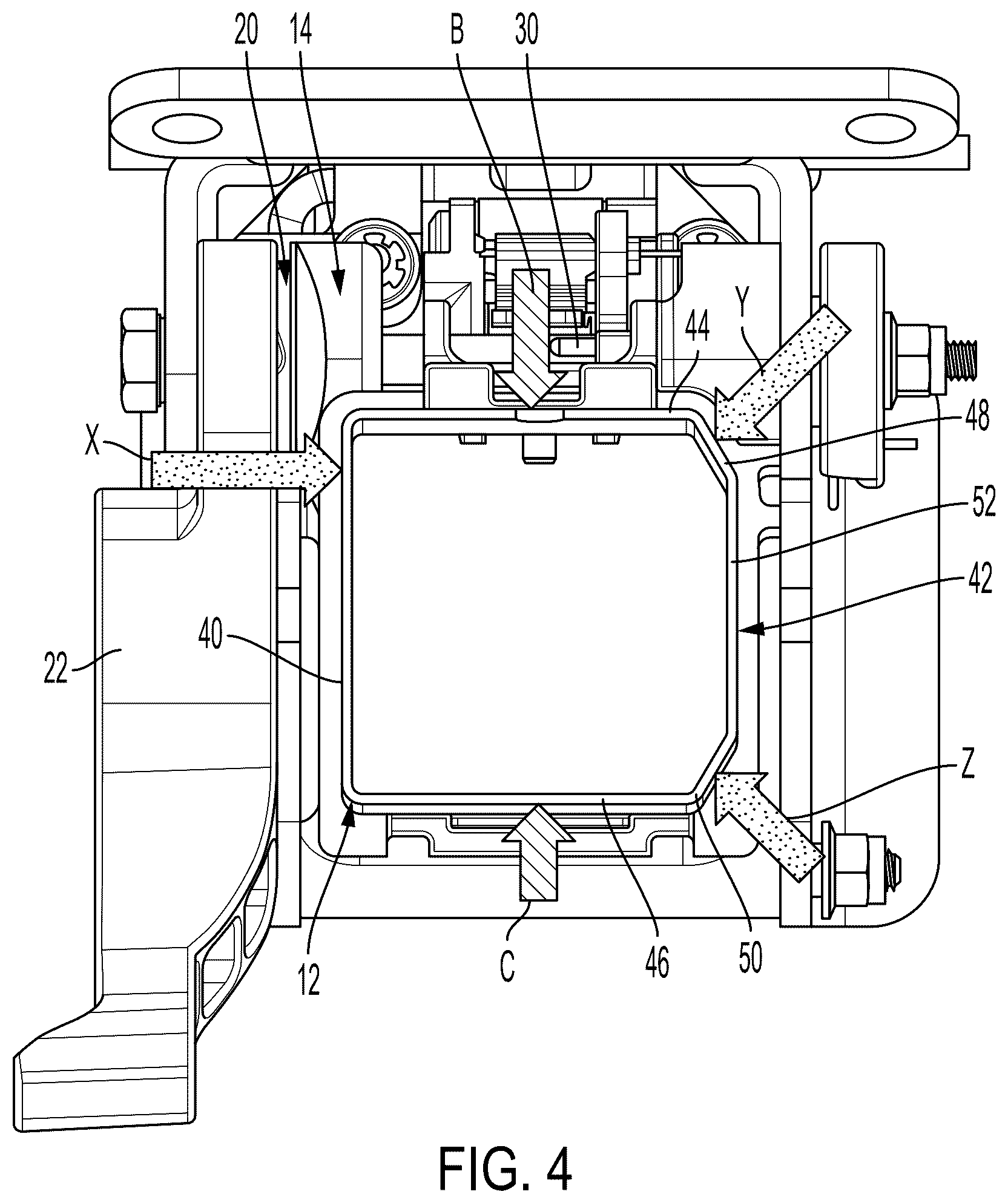 Patent US12576902 Figure 3 – Clamping assembly for steering column