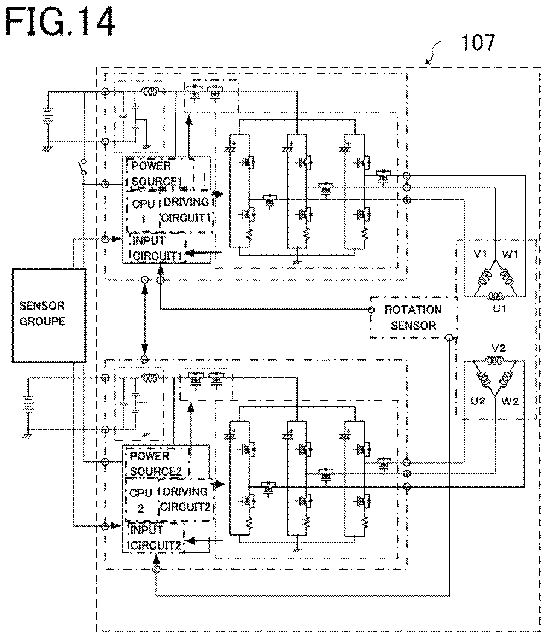 Patent US12576906 Figure 14 – Electric rotating machine apparatus and electric power steering apparatus