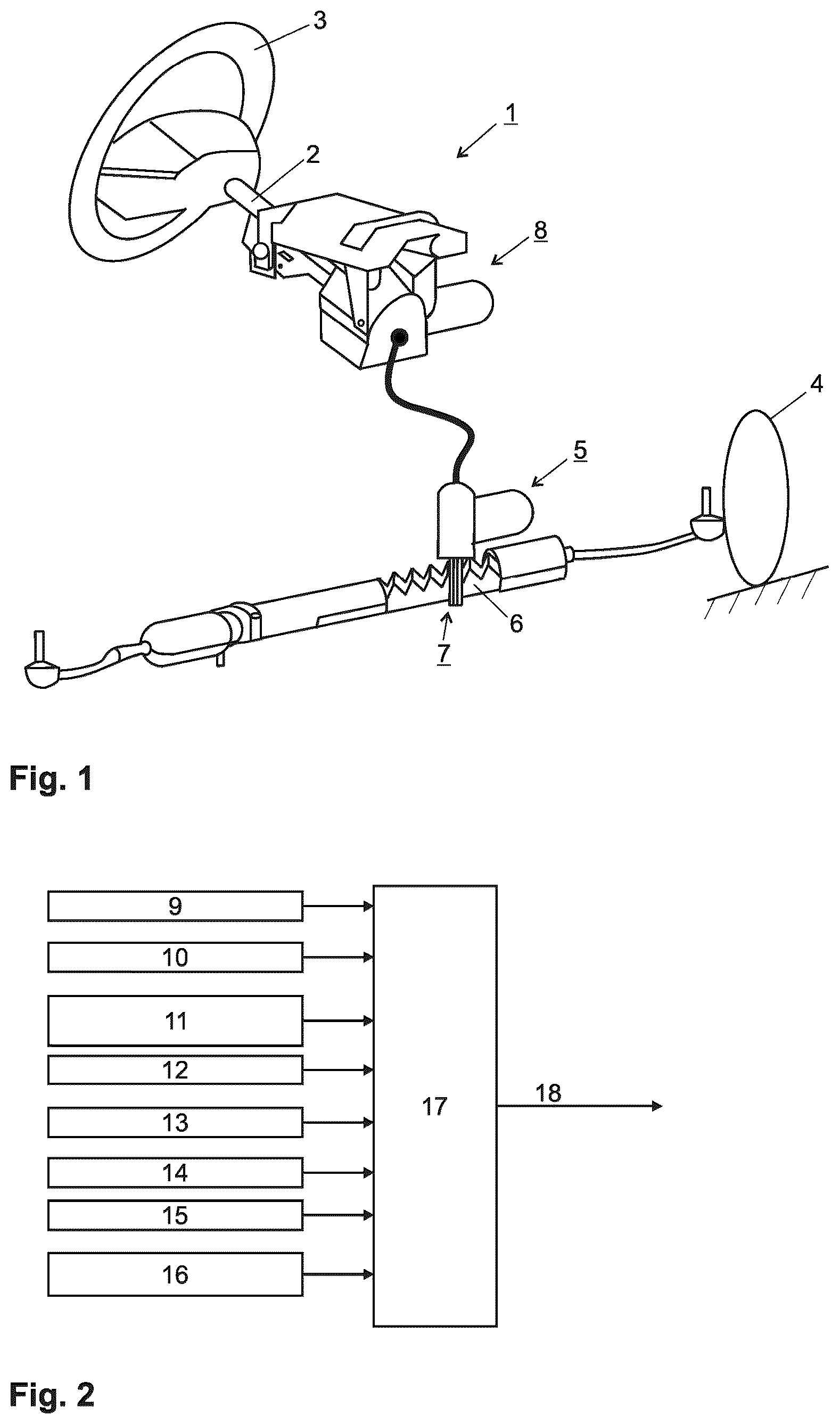 Patent US12576908 Figure 1 – Power demand and degradation information provision for a steering system of a road vehicle
