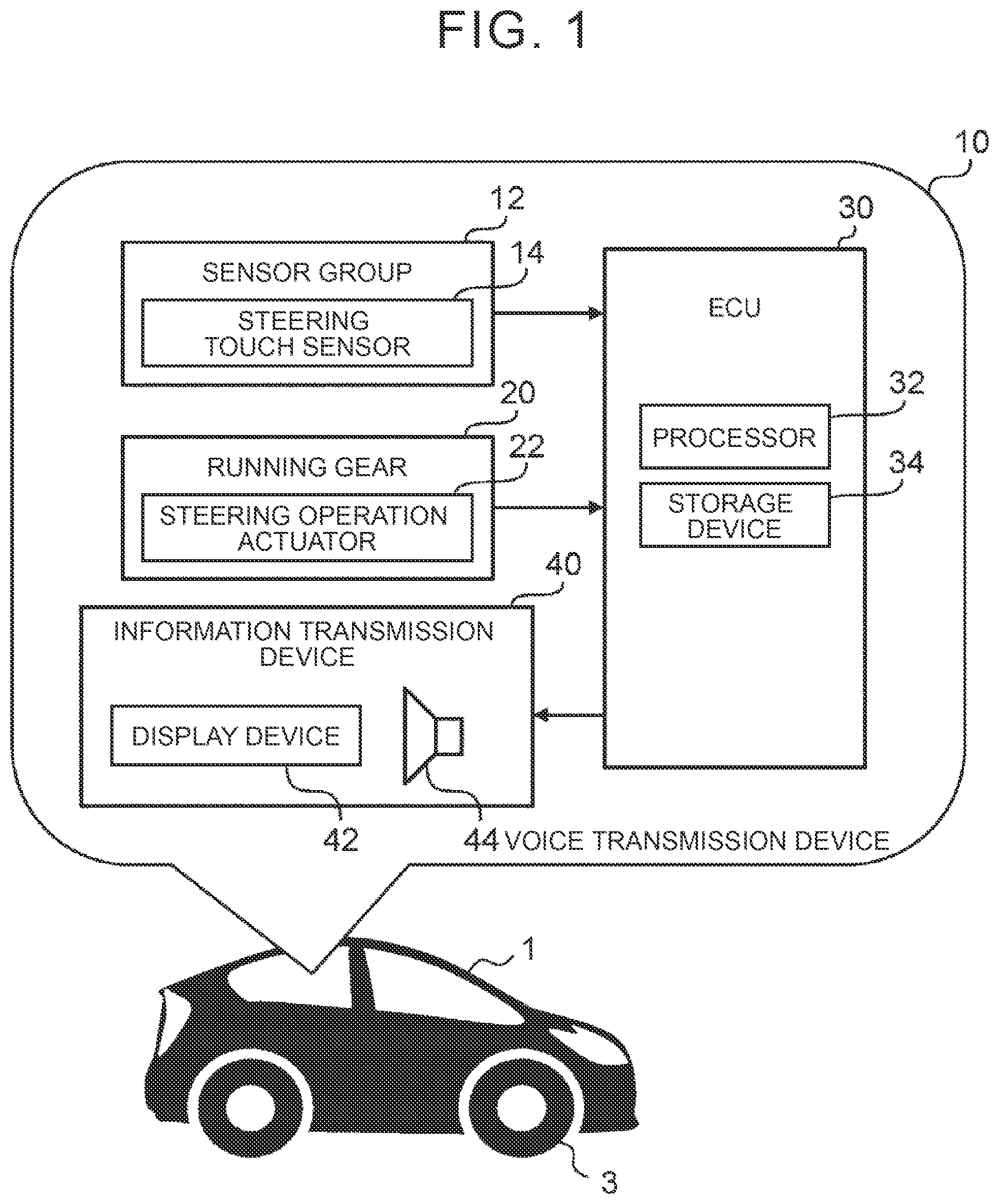 Patent US12576909 Figure 1 – Driving assistance device