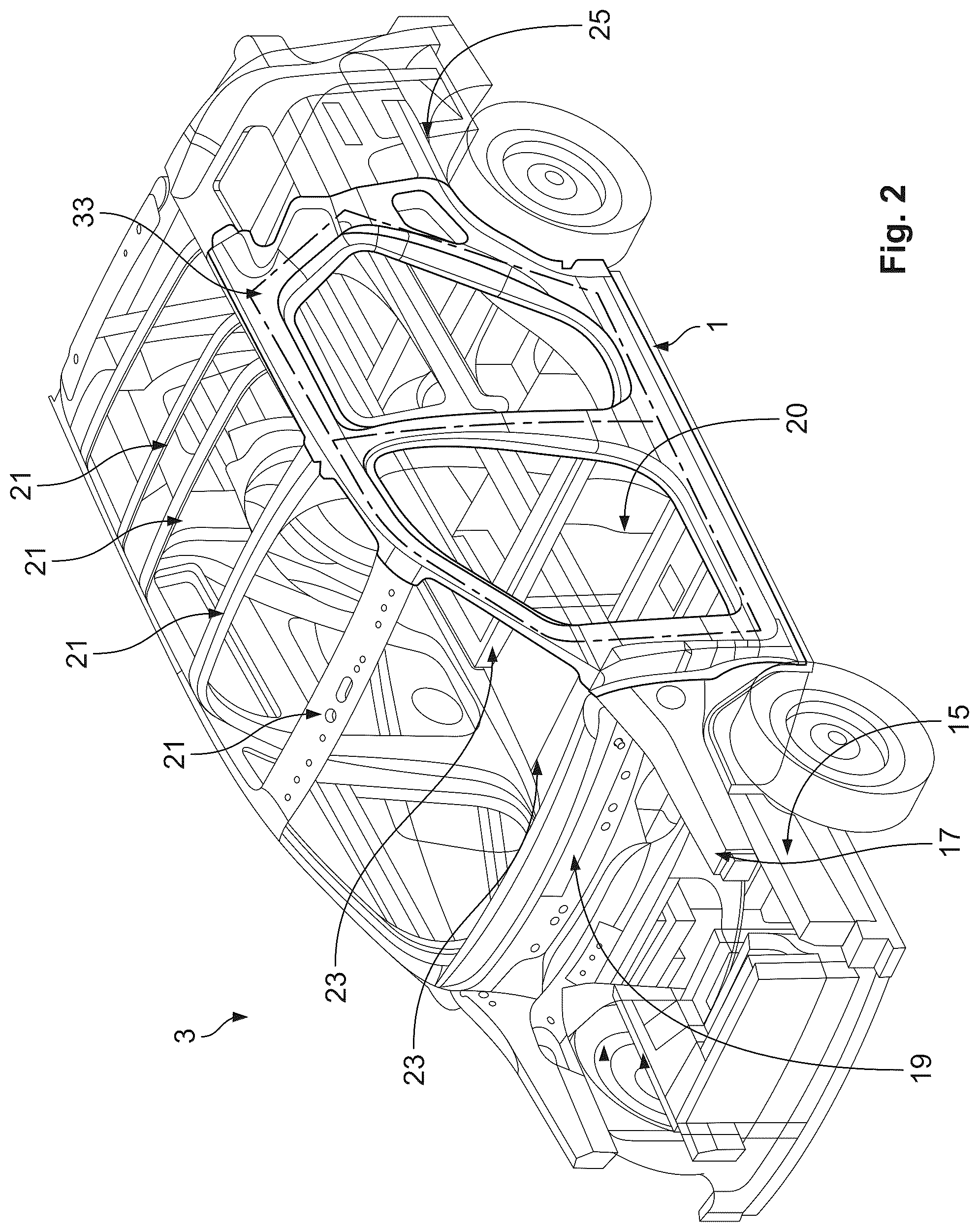 Patent US12576914 Figure 2 – Side structure for a motor vehicle