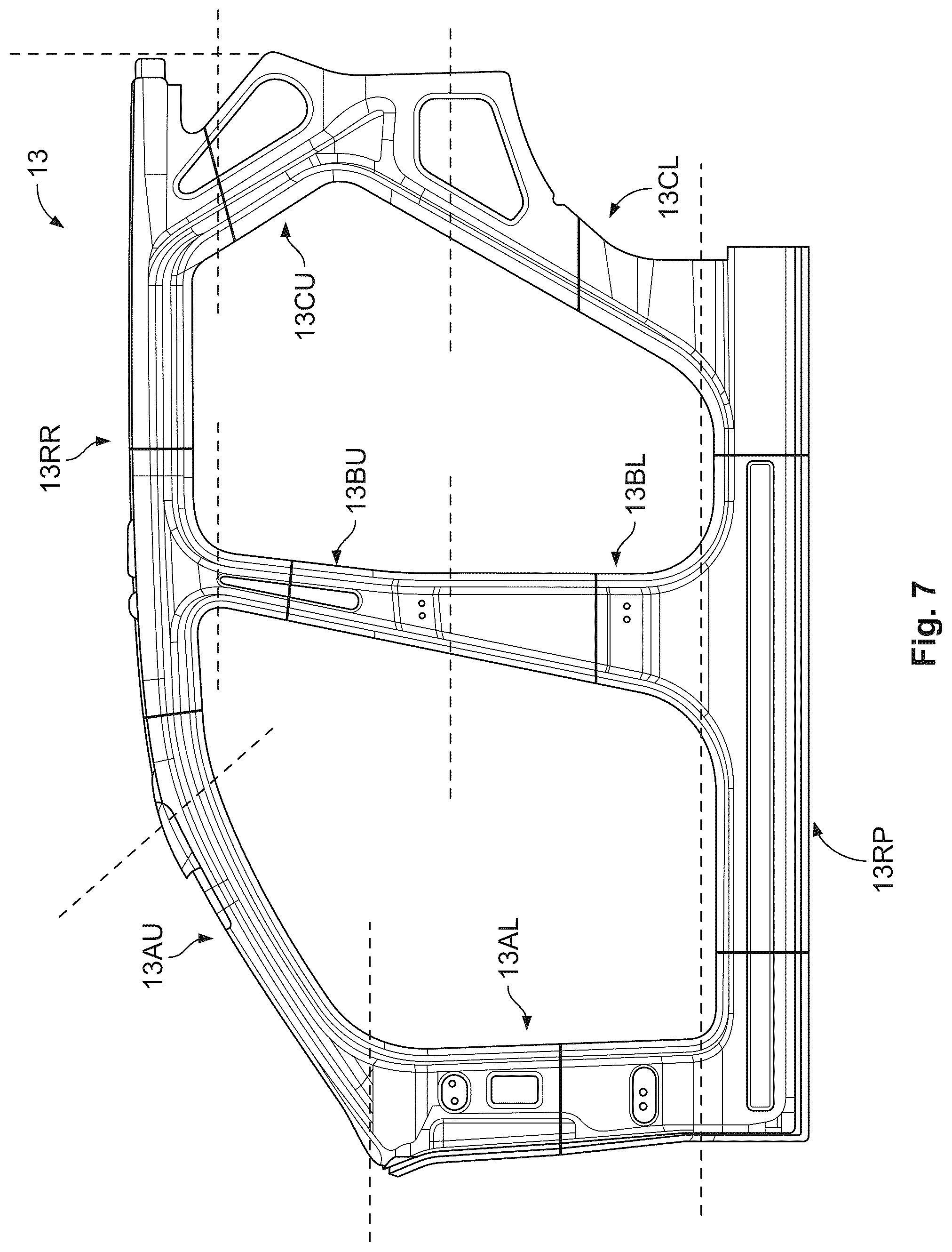 Patent US12576914 Figure 7 – Side structure for a motor vehicle