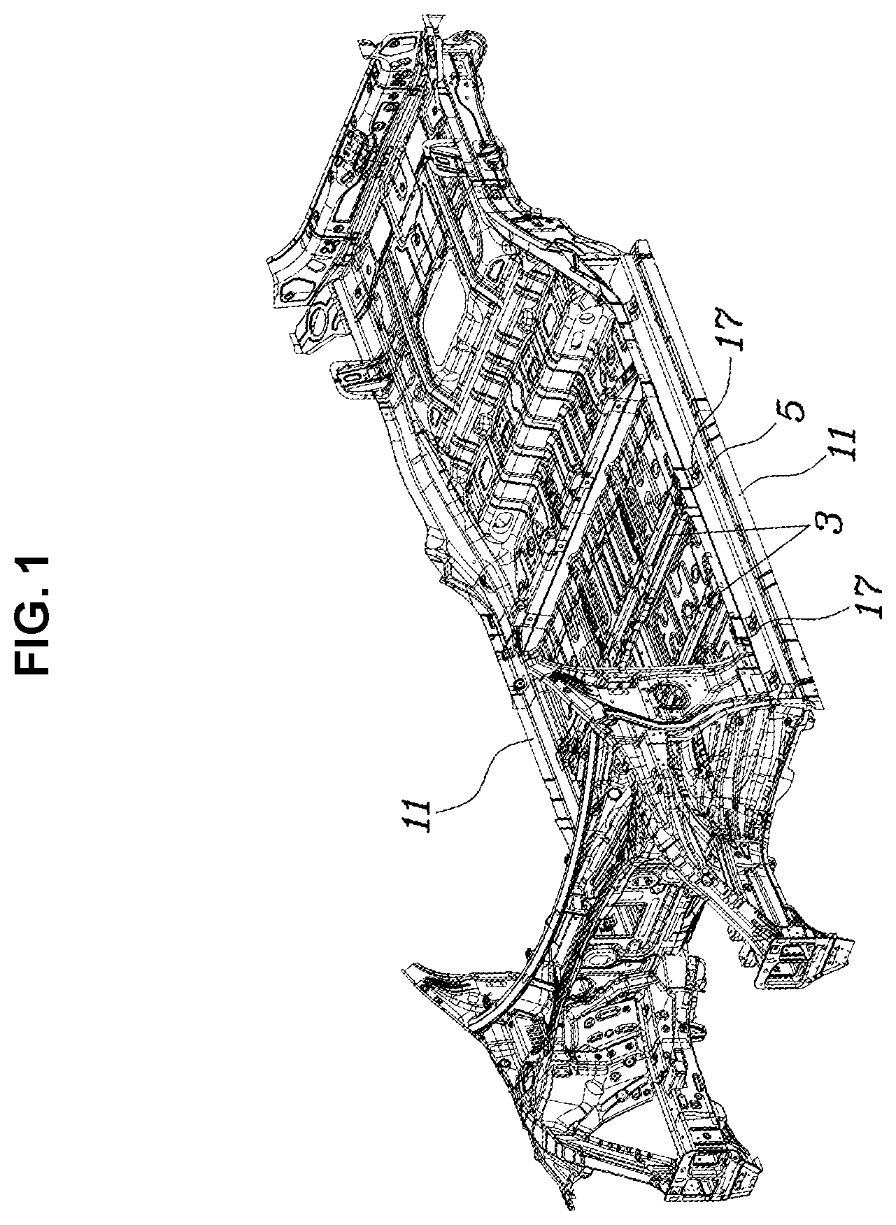 Patent US12576915 Figure 1 – Structure for protecting battery pack of vehicle