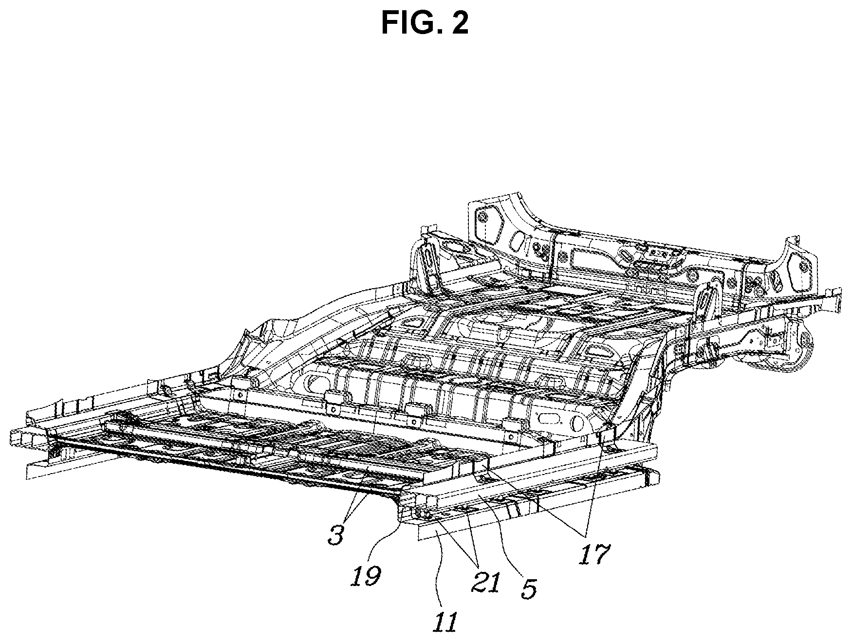 Patent US12576915 Figure 2 – Structure for protecting battery pack of vehicle