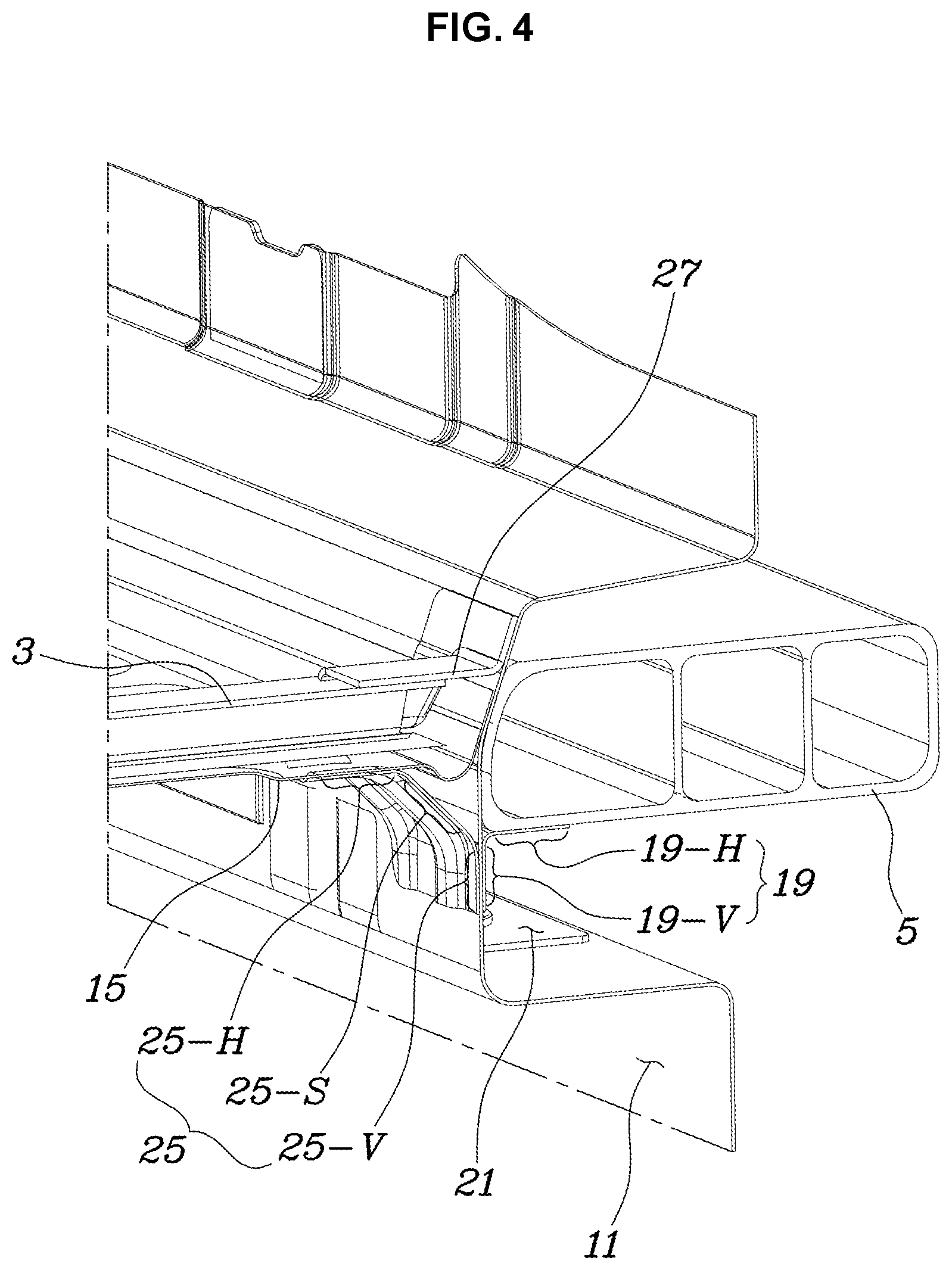 Patent US12576915 Figure 4 – Structure for protecting battery pack of vehicle