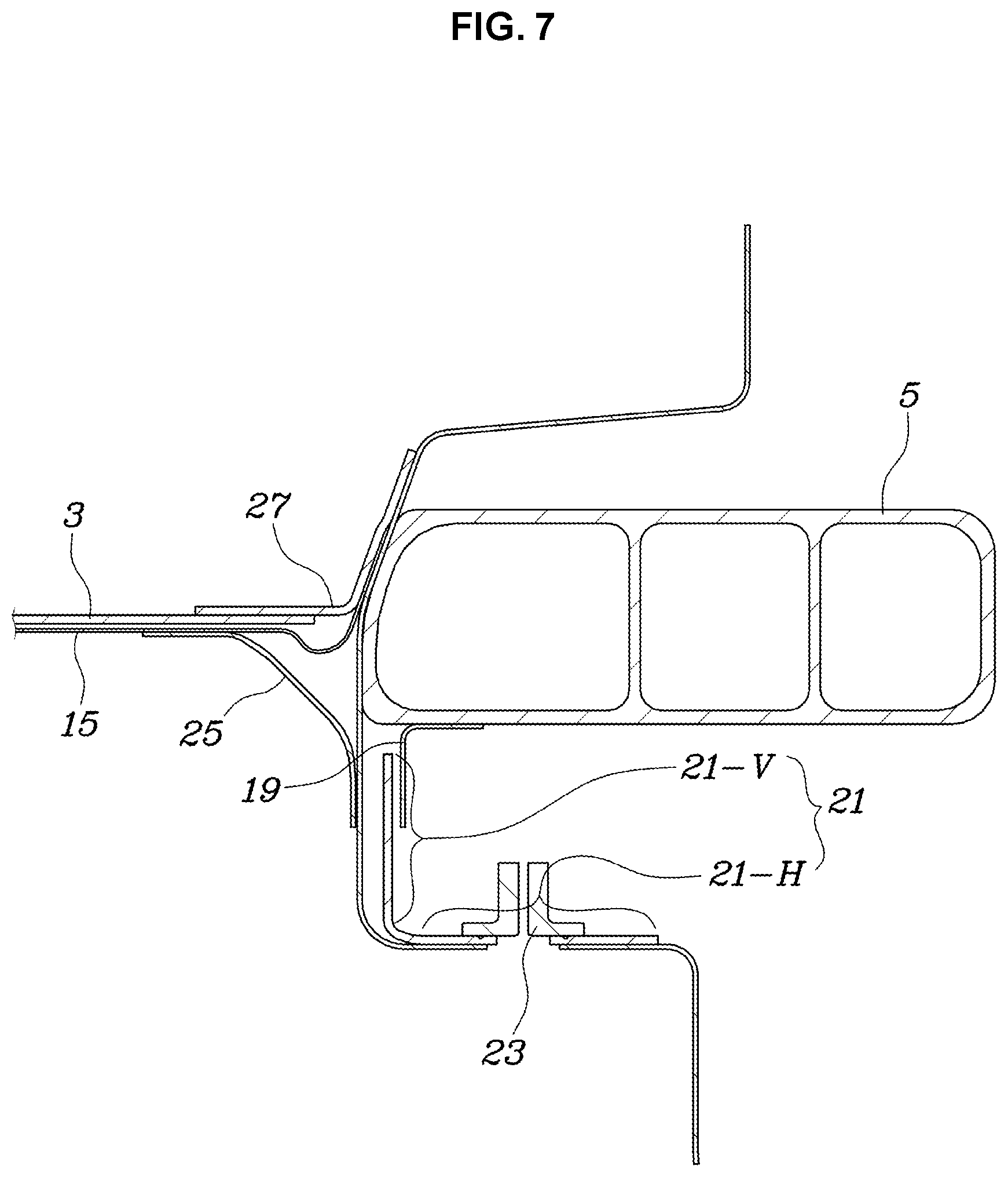 Patent US12576915 Figure 7 – Structure for protecting battery pack of vehicle