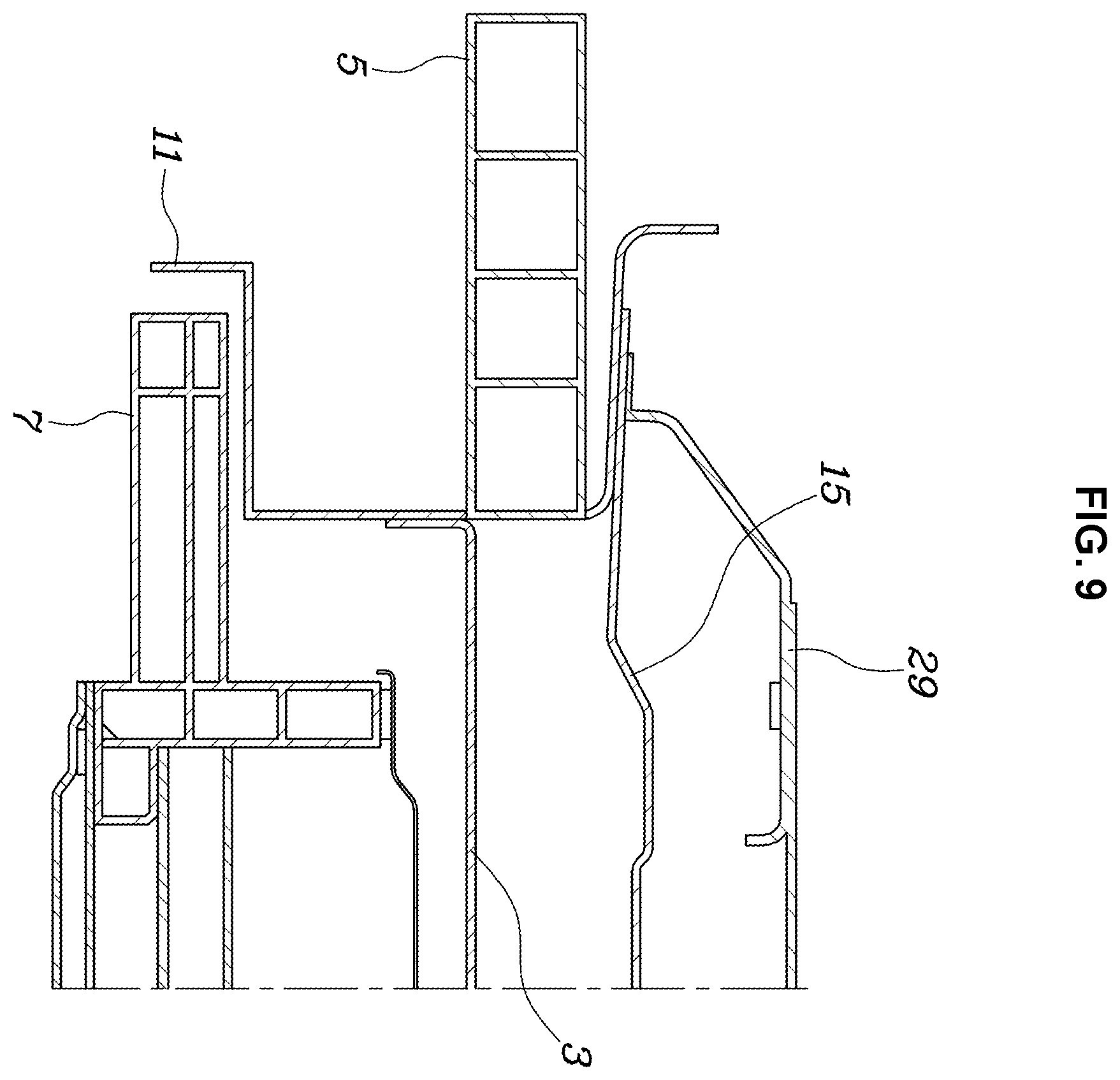 Patent US12576915 Figure 9 – Structure for protecting battery pack of vehicle