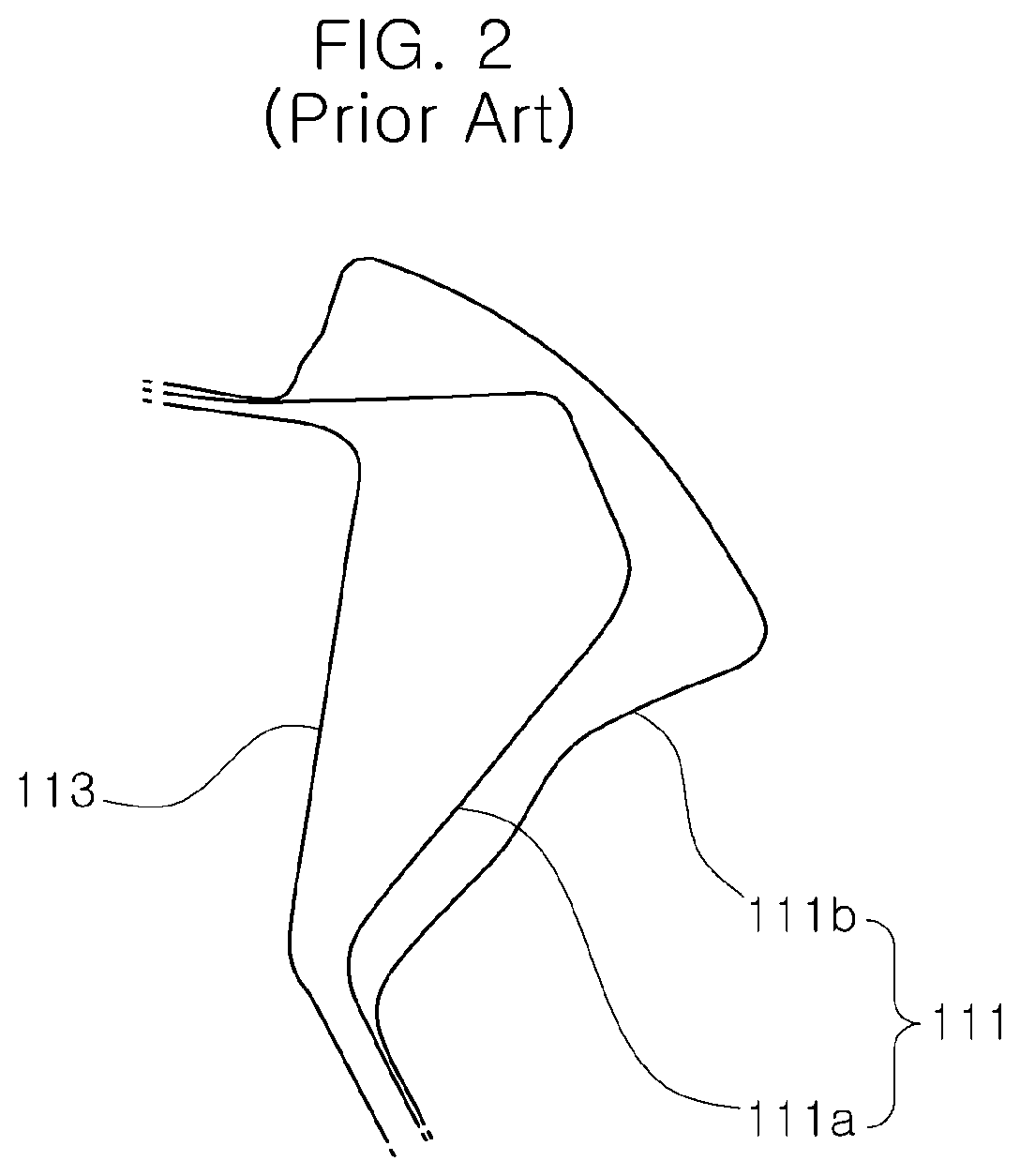 Patent US12576916 Figure 2 – Reinforcement rail for roof side rail for vehicle and roof side rail assembly with improved rigidity using the same