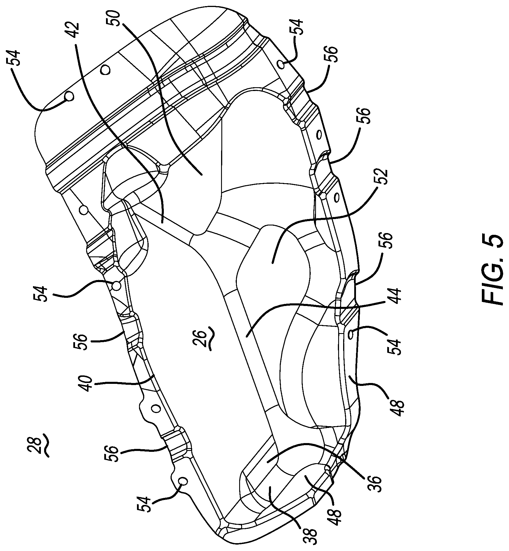 Patent US12576919 Figure 5 – Combined drivetrain access panel and footrest