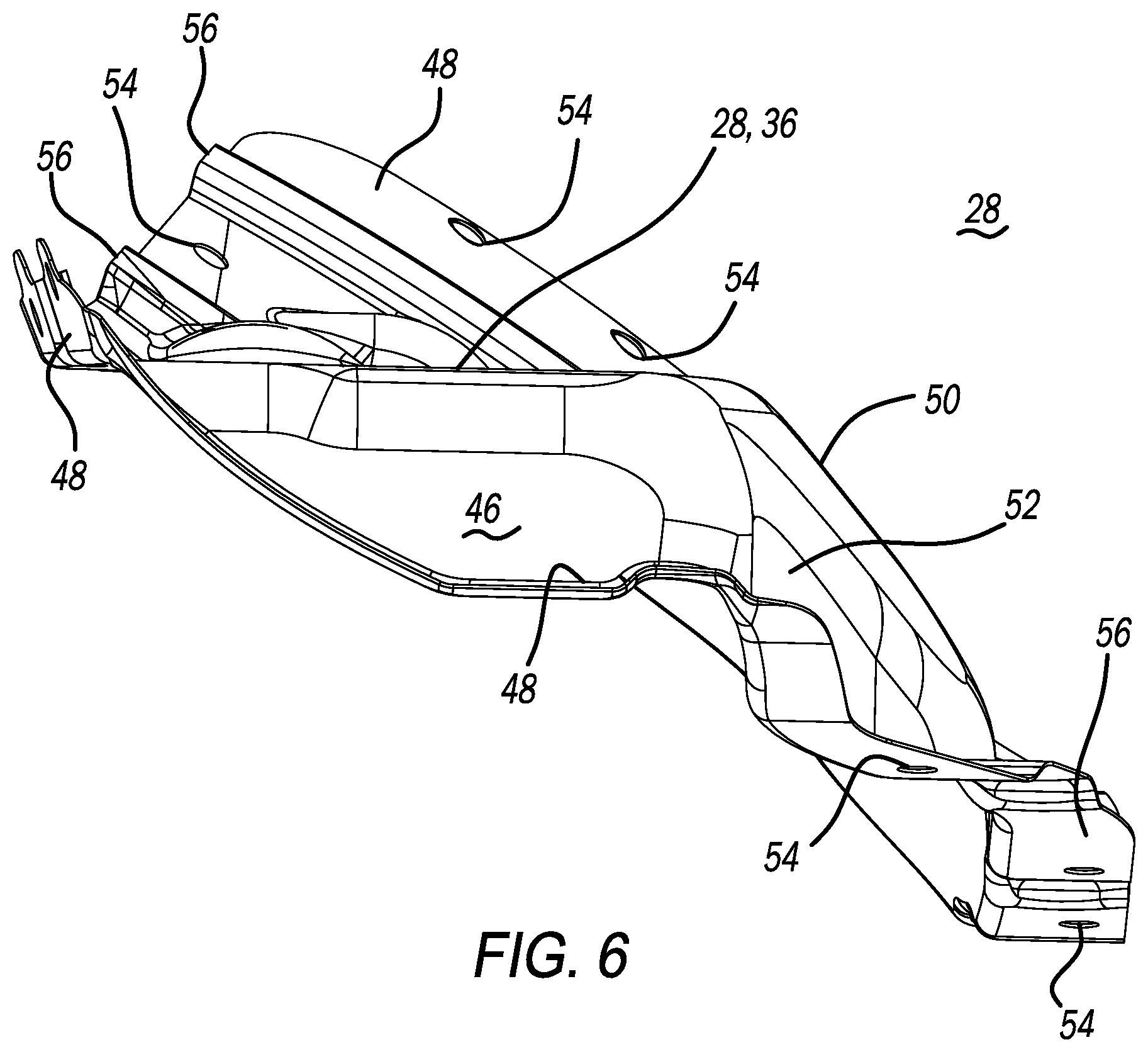 Patent US12576919 Figure 6 – Combined drivetrain access panel and footrest