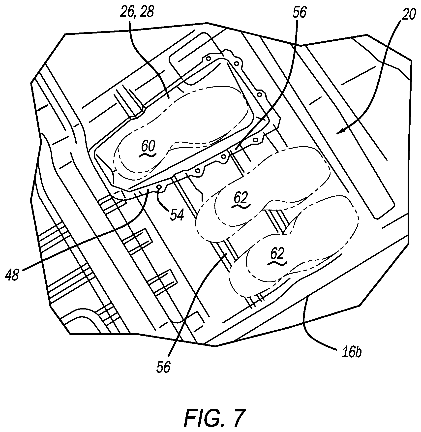 Patent US12576919 Figure 7 – Combined drivetrain access panel and footrest