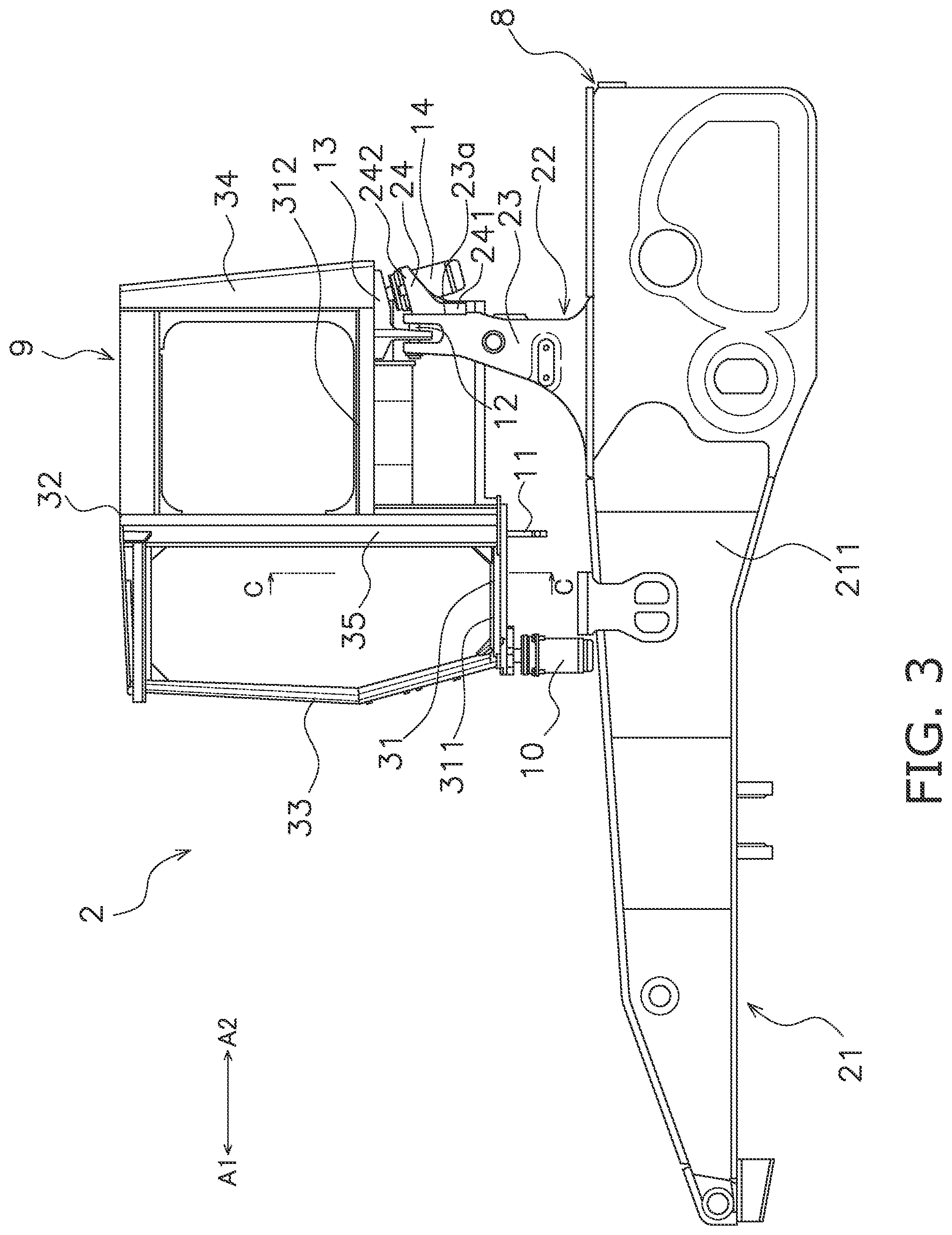 Patent US12576923 Figure 3 – Work vehicle