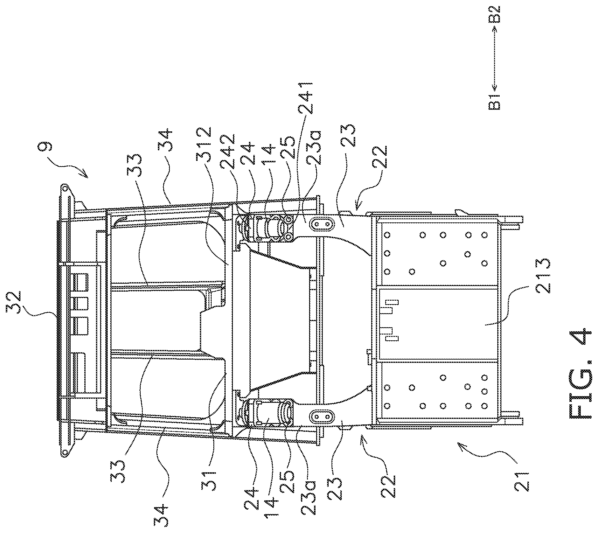 Patent US12576923 Figure 4 – Work vehicle