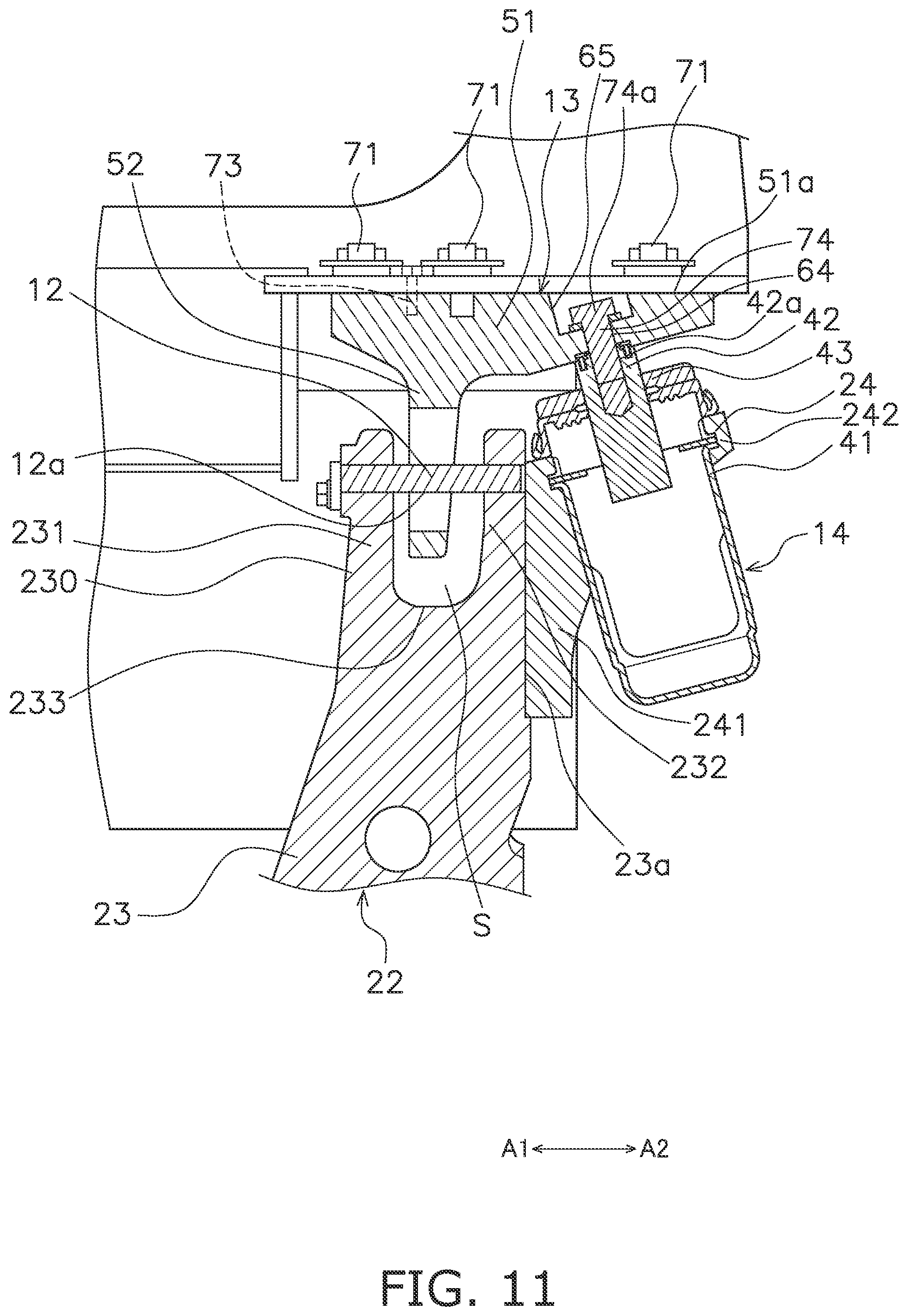 Patent US12576923 Figure 11 – Work vehicle