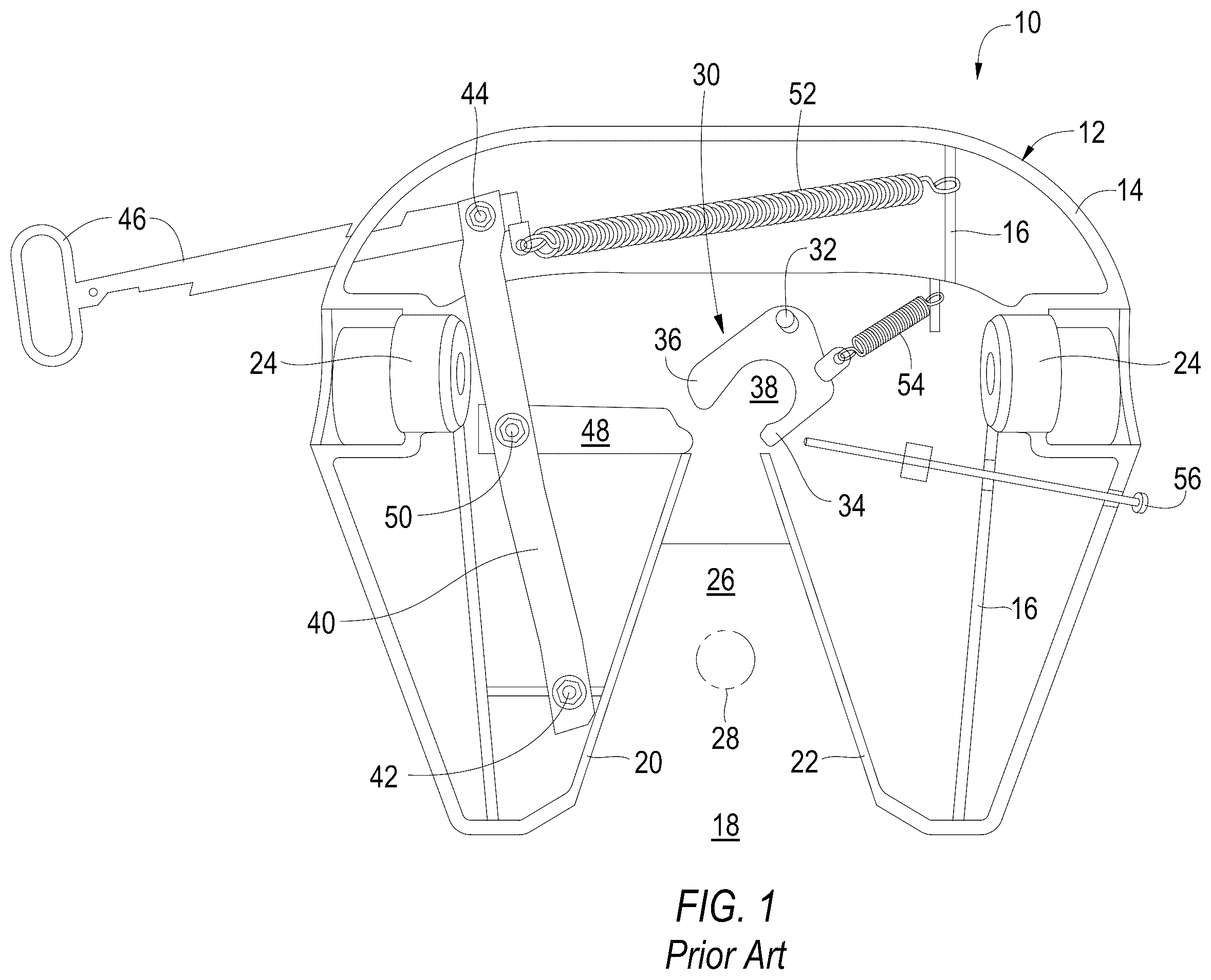 Patent US12576928 Figure 1 – Locking system for king pin of fifth wheel