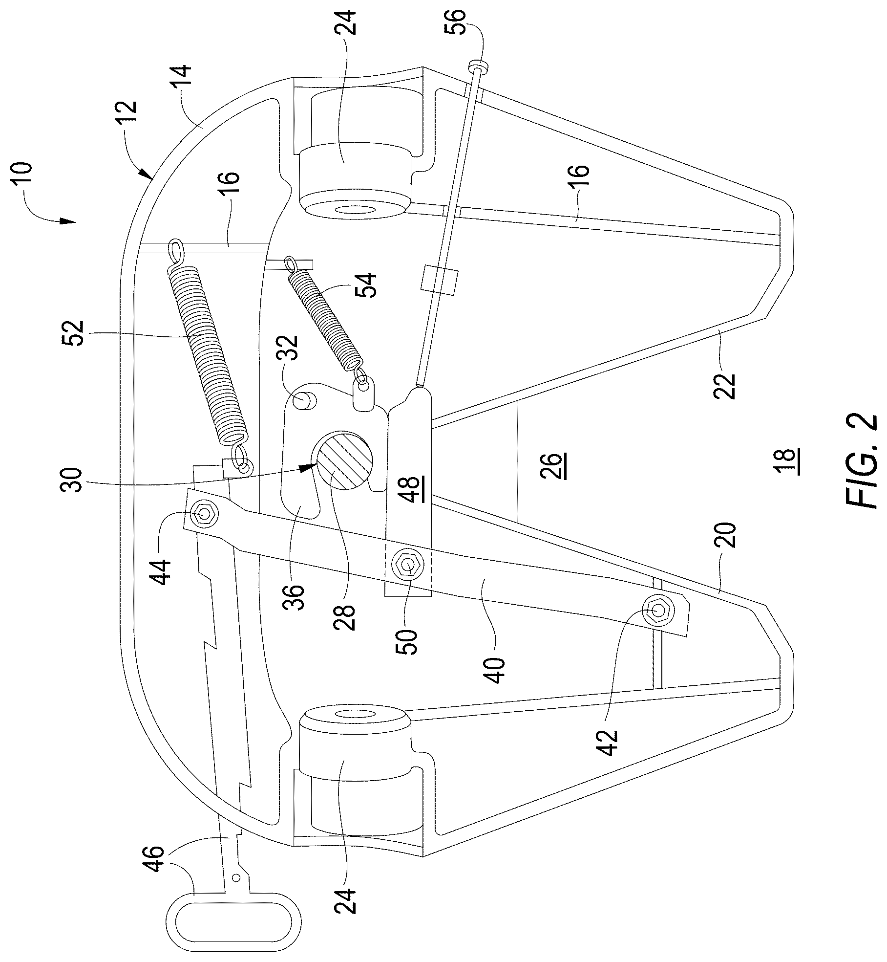 Patent US12576928 Figure 2 – Locking system for king pin of fifth wheel