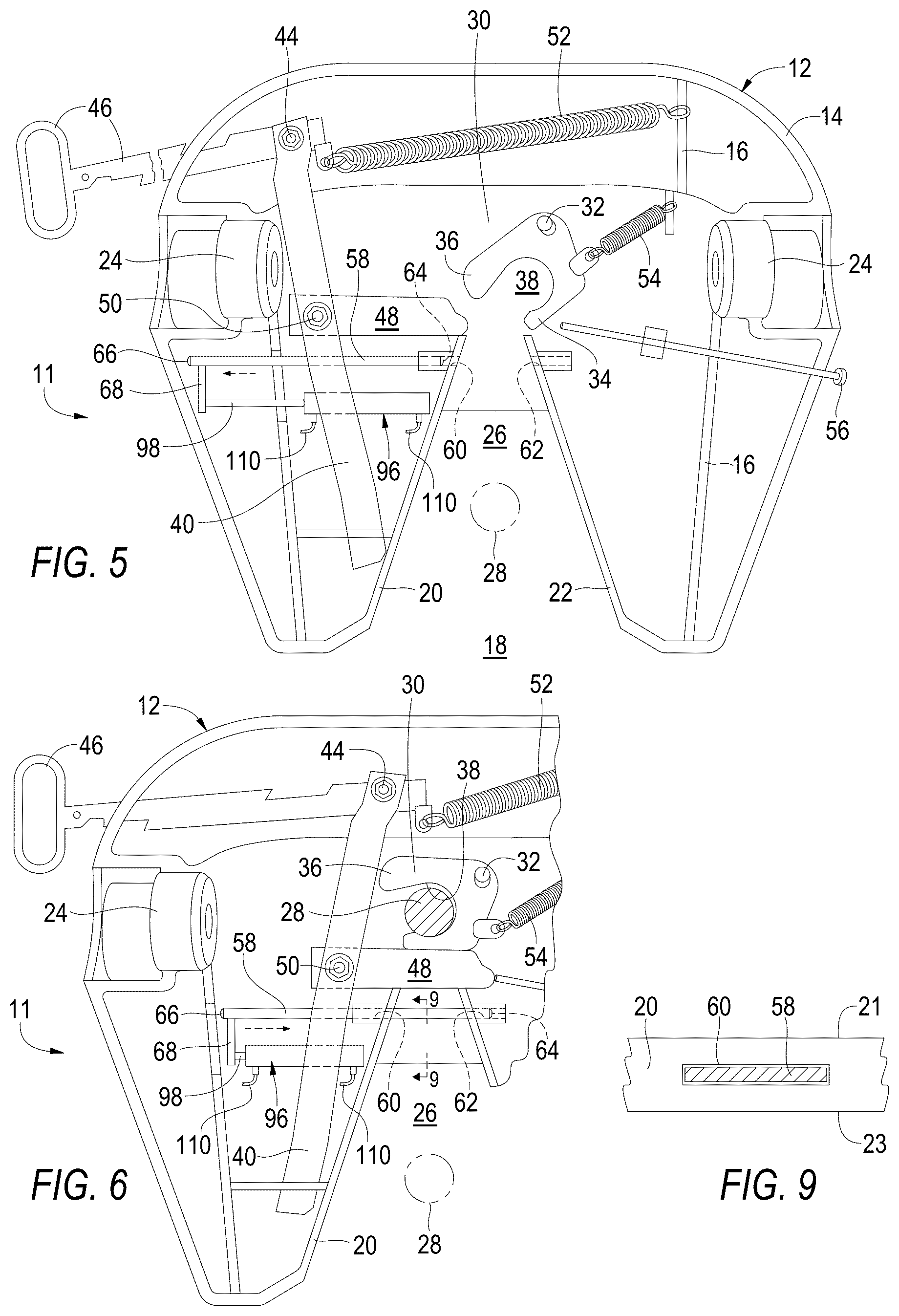 Patent US12576928 Figure 5 – Locking system for king pin of fifth wheel
