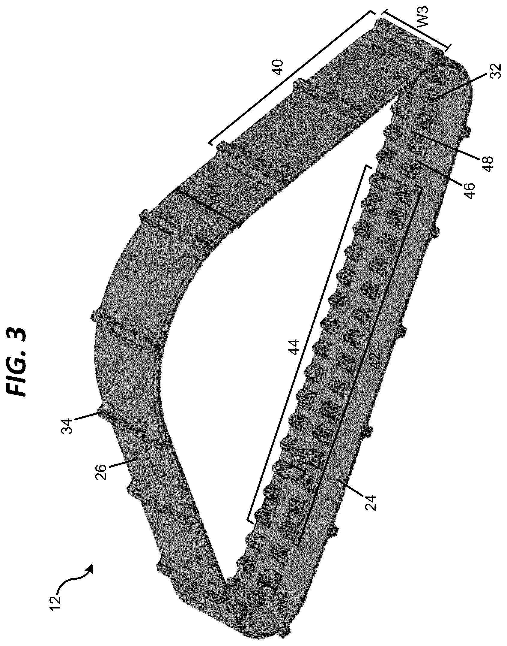 Patent US12576929 Figure 3 – Endless track assembly