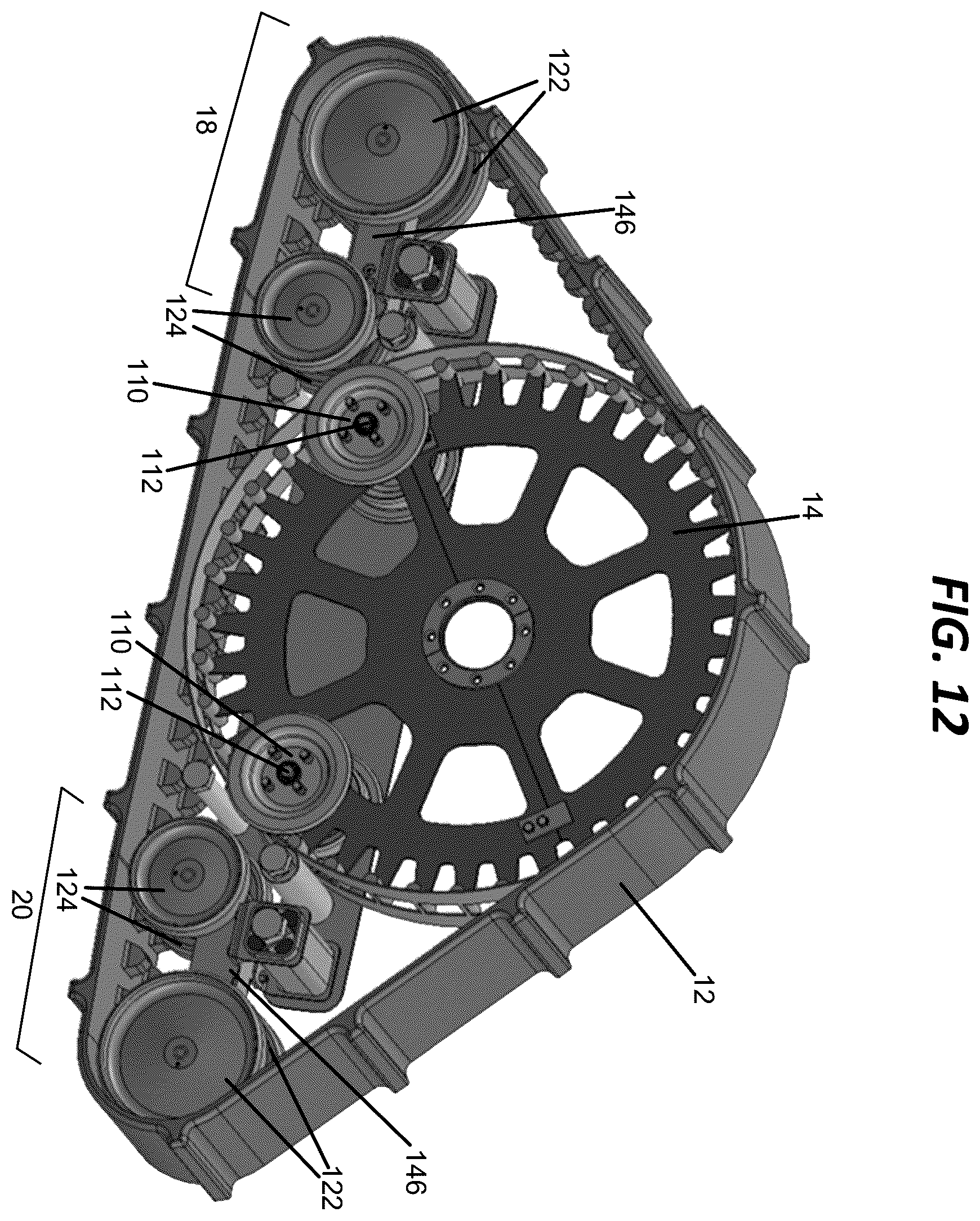 Patent US12576929 Figure 12 – Endless track assembly
