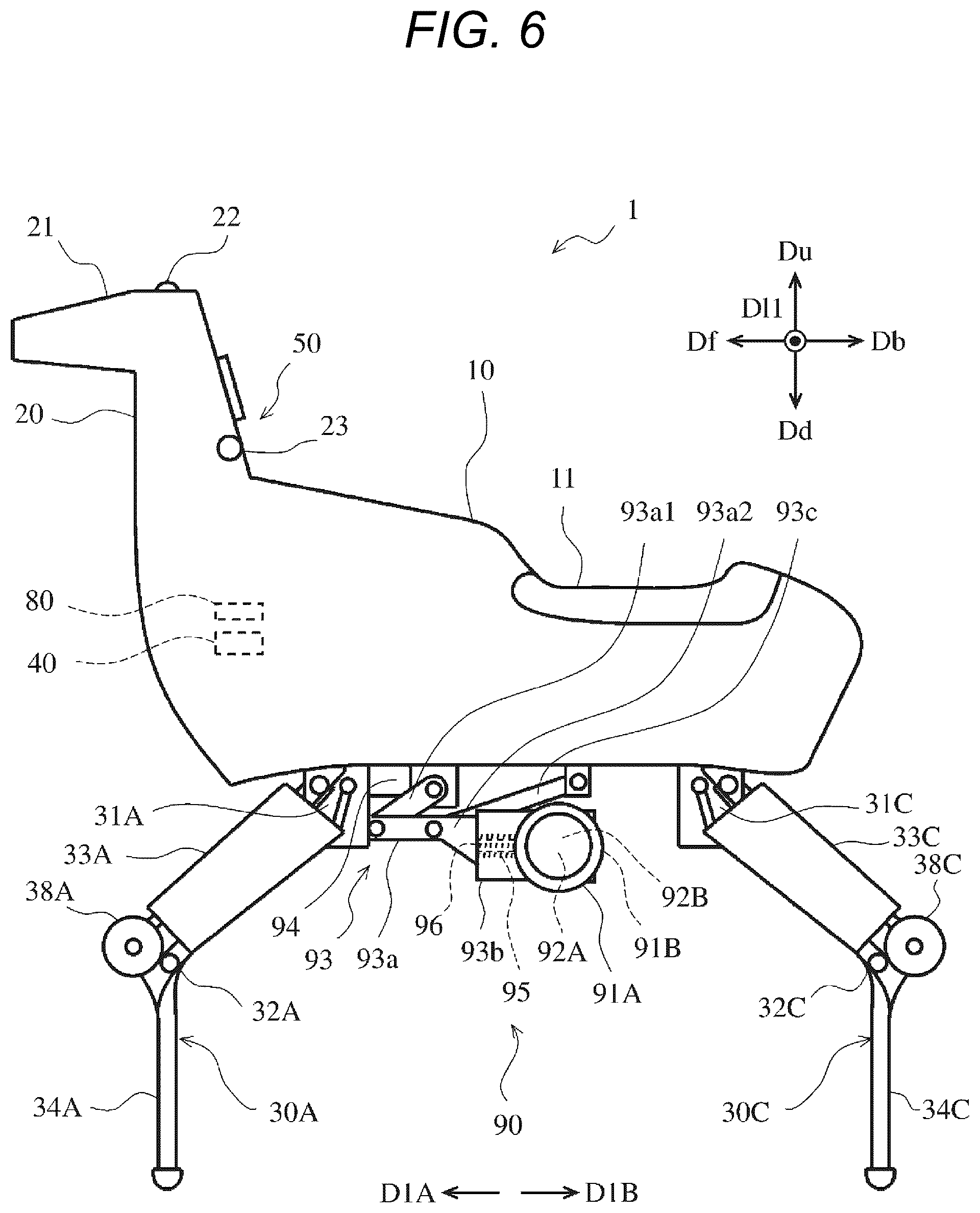 Patent US12576931 Figure 6 – Quadrupedal walking robot