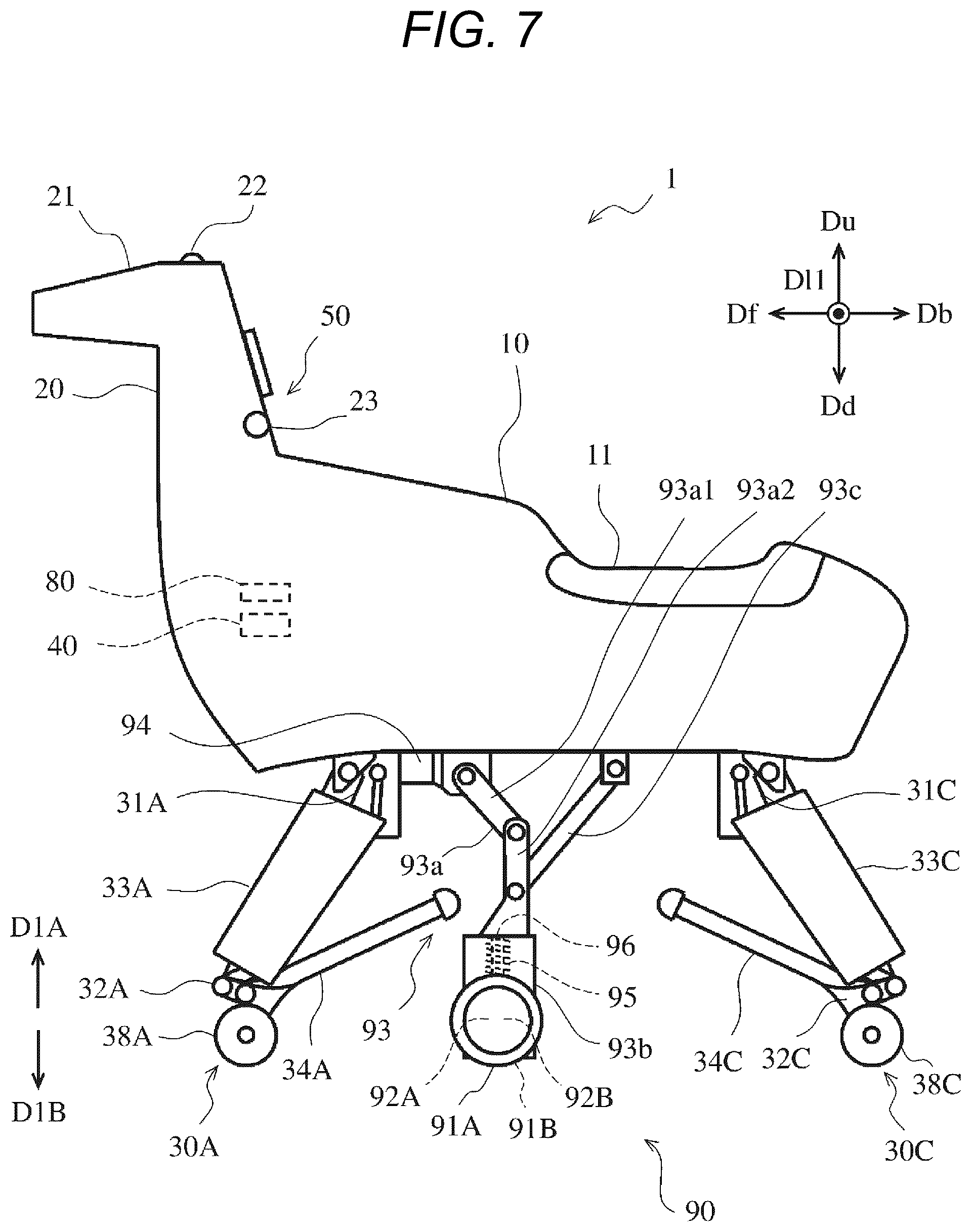 Patent US12576931 Figure 7 – Quadrupedal walking robot