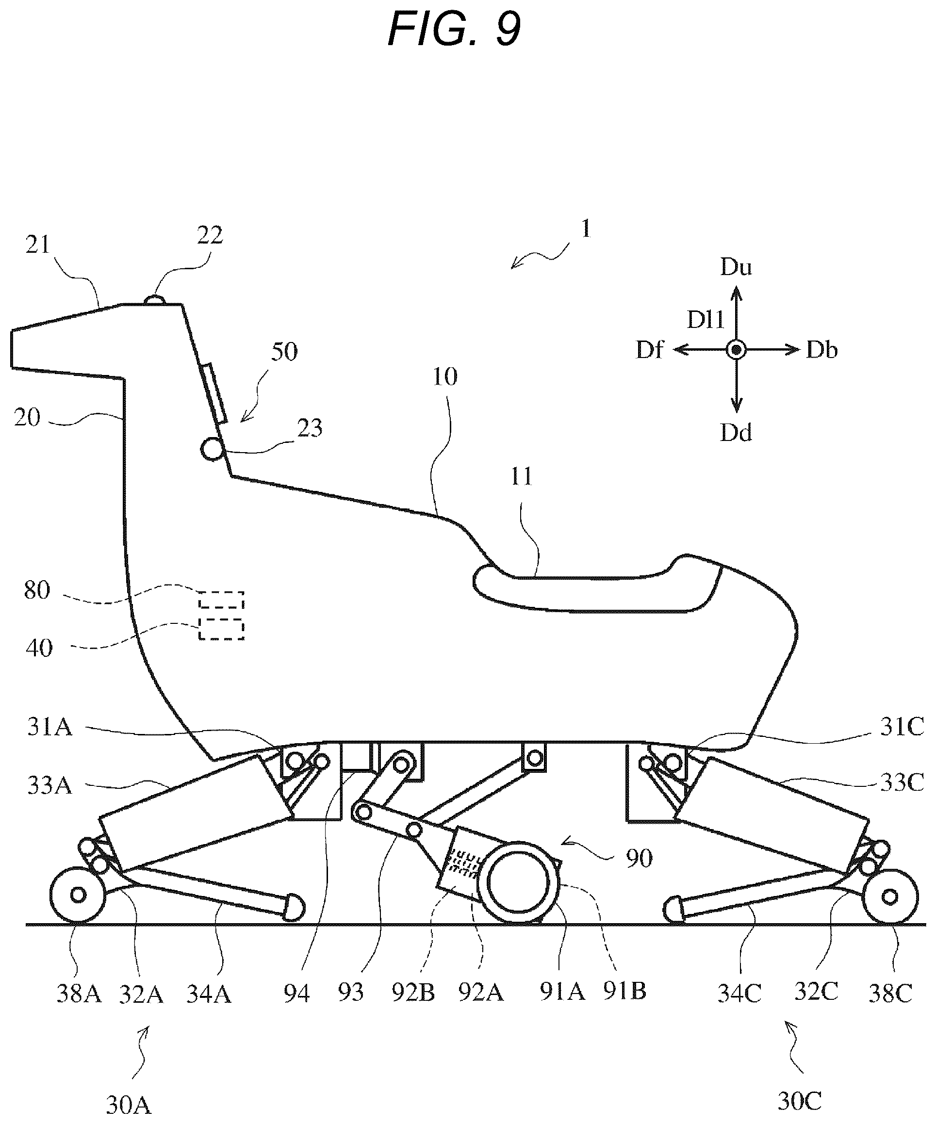 Patent US12576931 Figure 9 – Quadrupedal walking robot