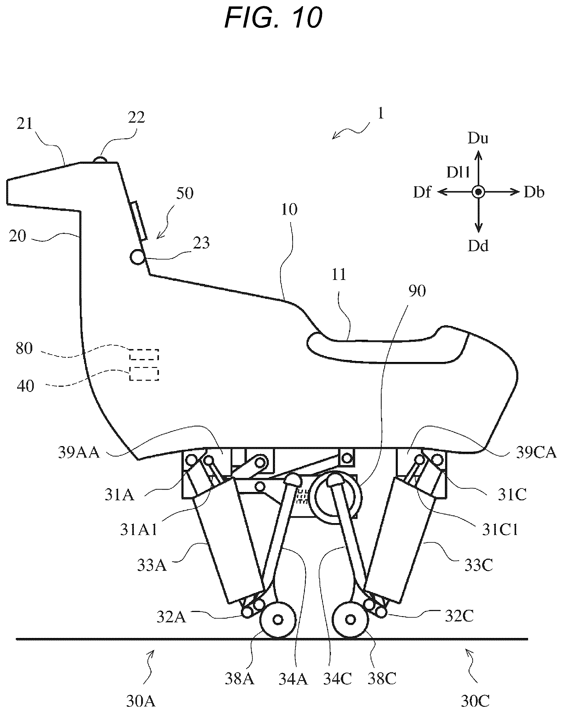 Patent US12576931 Figure 10 – Quadrupedal walking robot