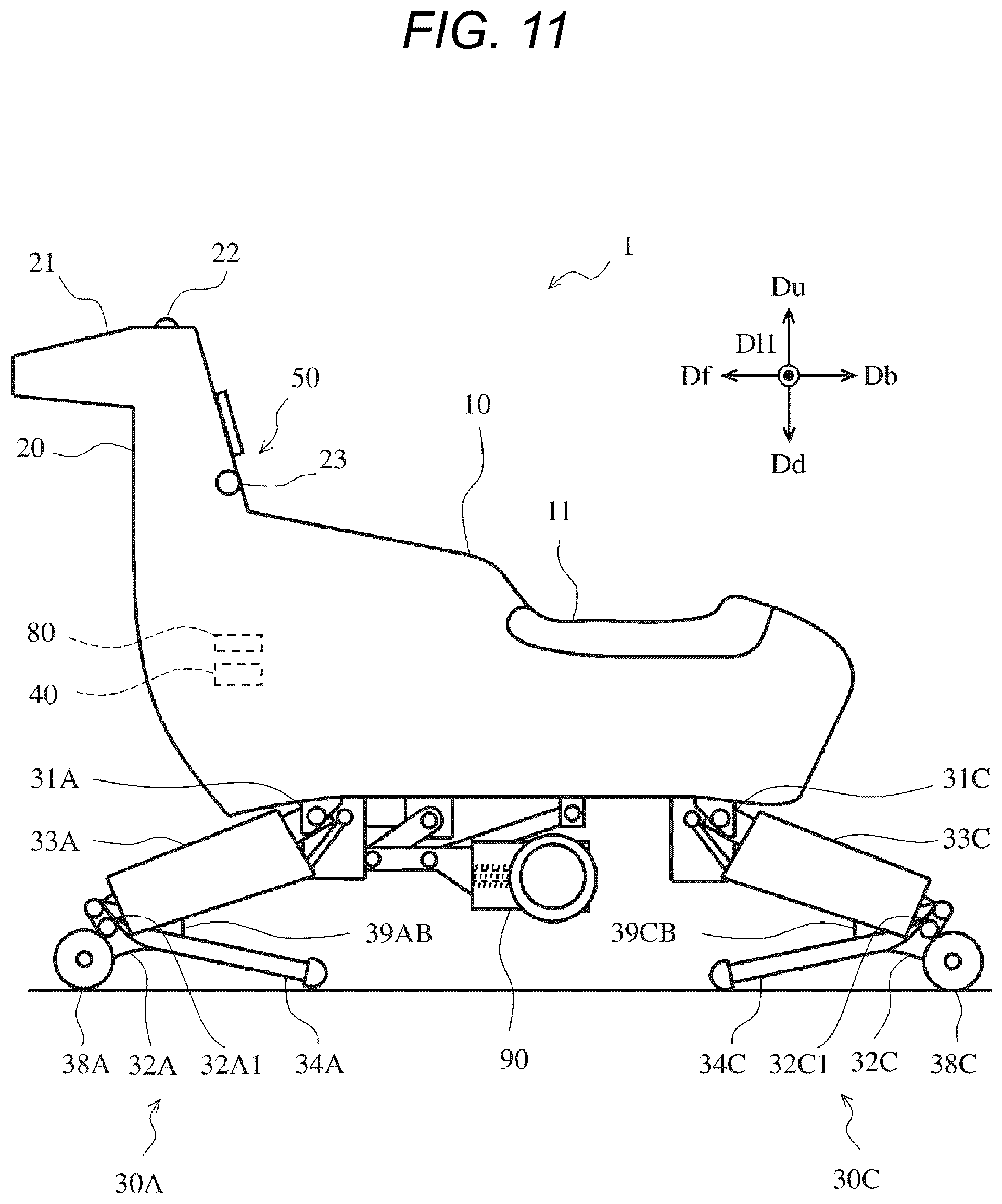 Patent US12576931 Figure 11 – Quadrupedal walking robot