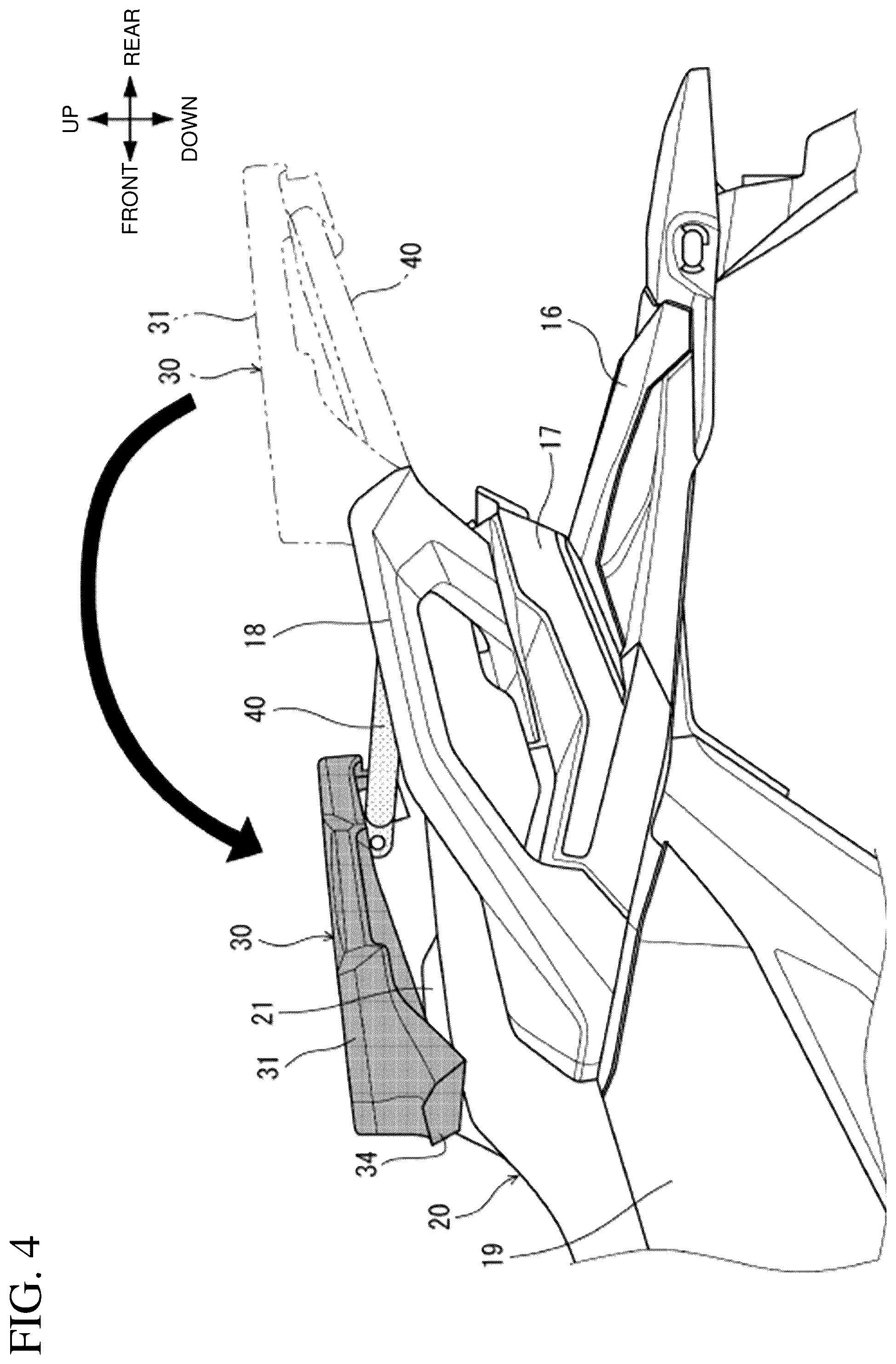 Patent US12576932 Figure 4 – Rear carrier for saddled vehicle