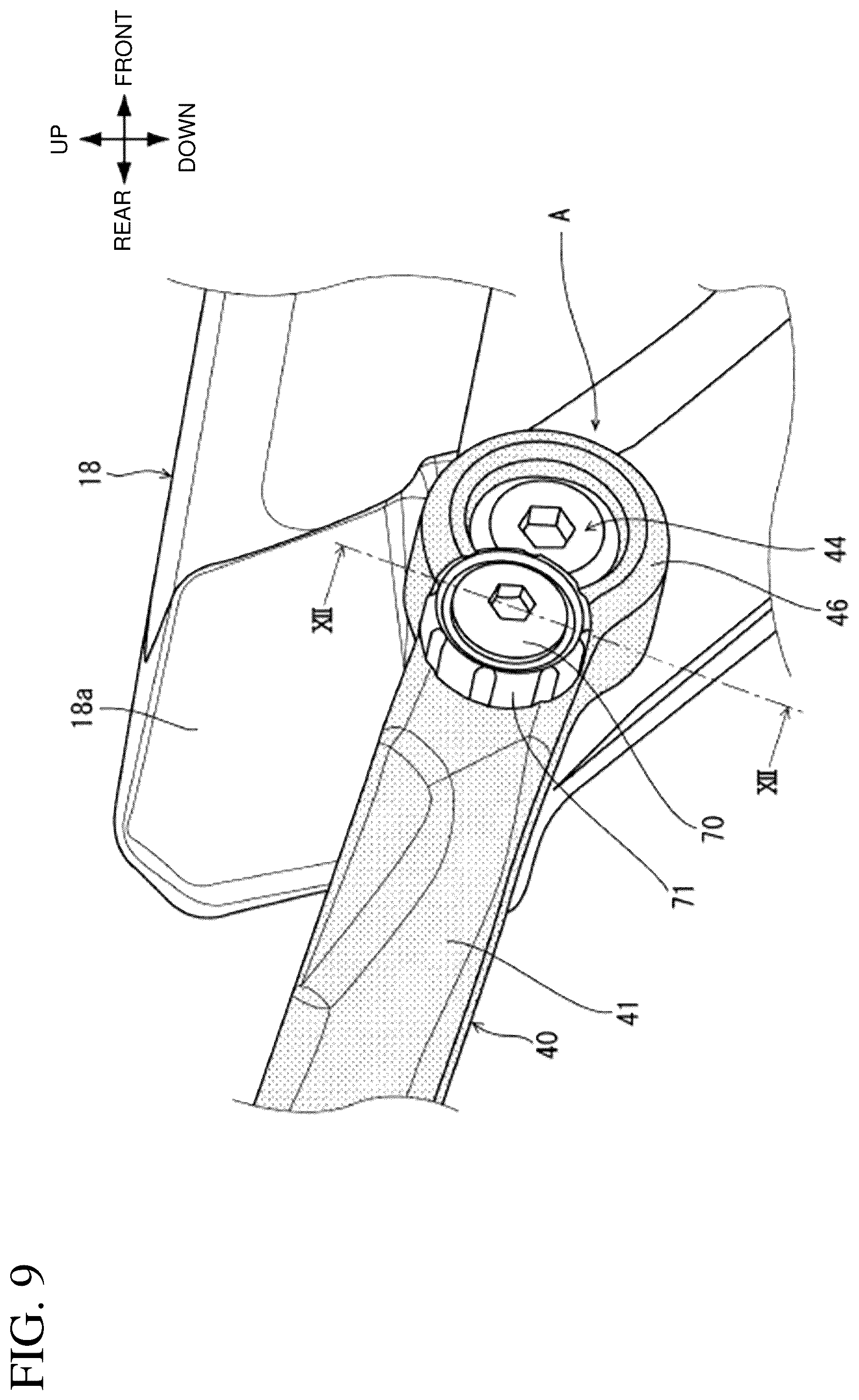 Patent US12576932 Figure 9 – Rear carrier for saddled vehicle