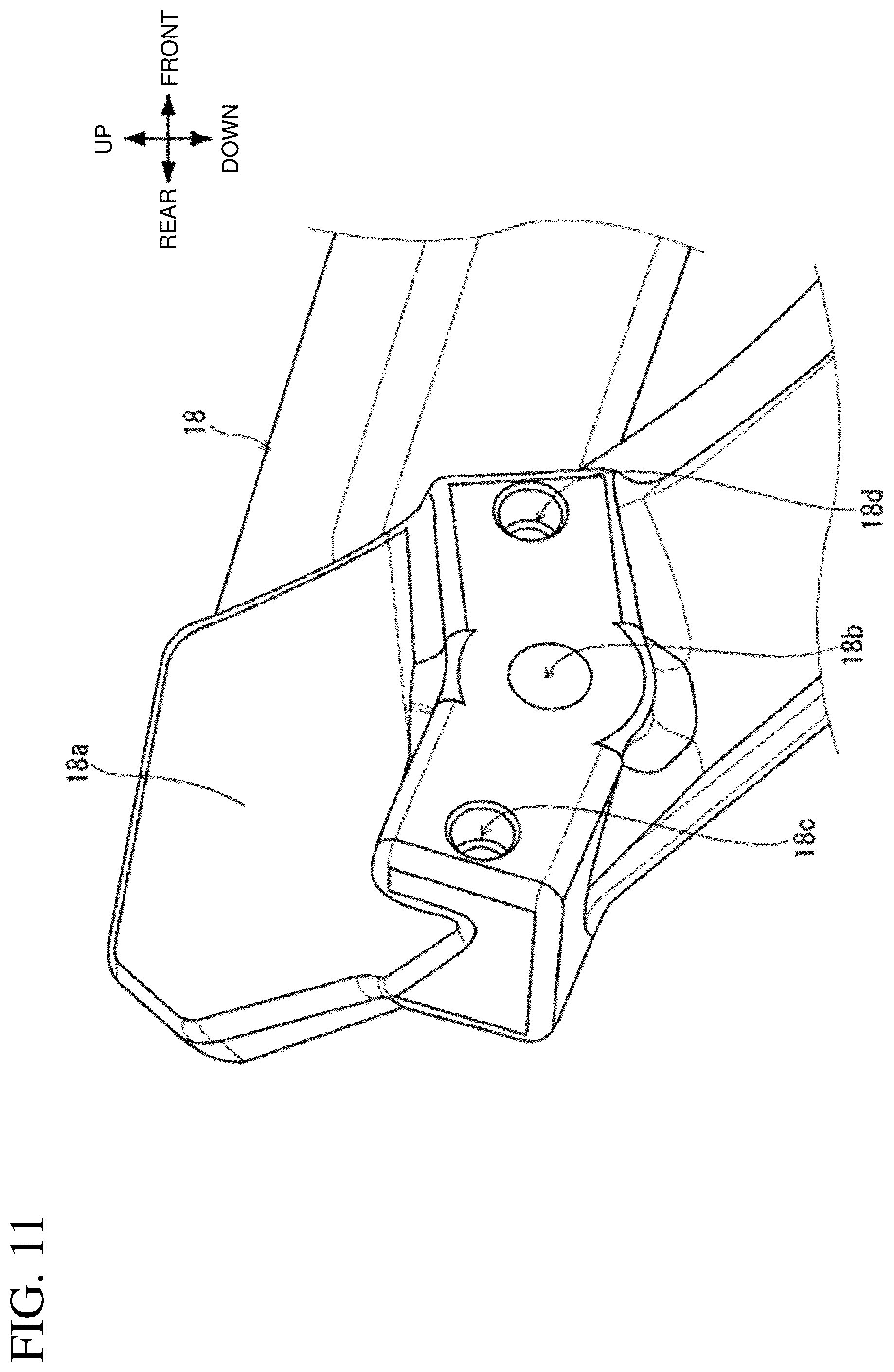 Patent US12576932 Figure 11 – Rear carrier for saddled vehicle