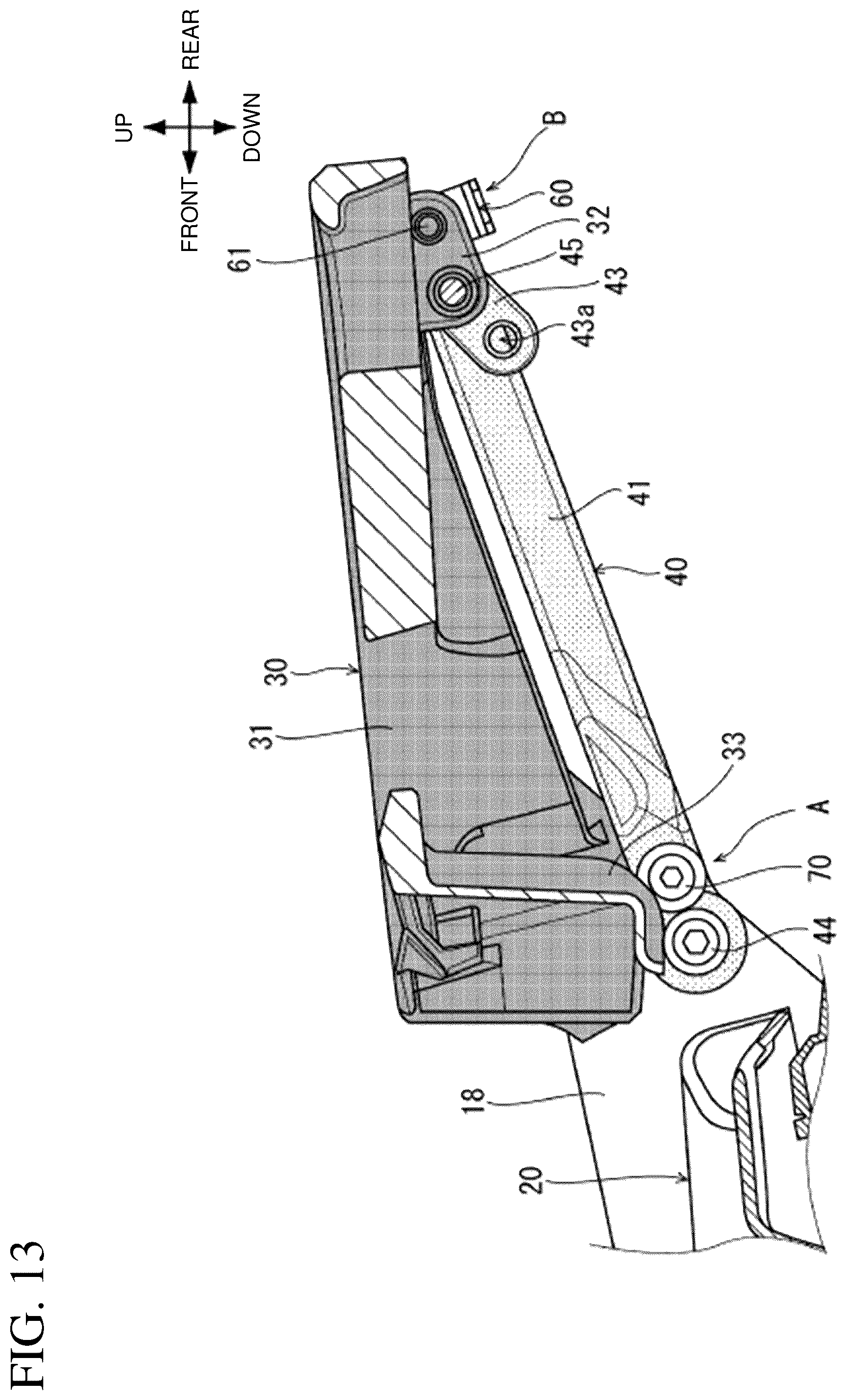 Patent US12576932 Figure 13 – Rear carrier for saddled vehicle
