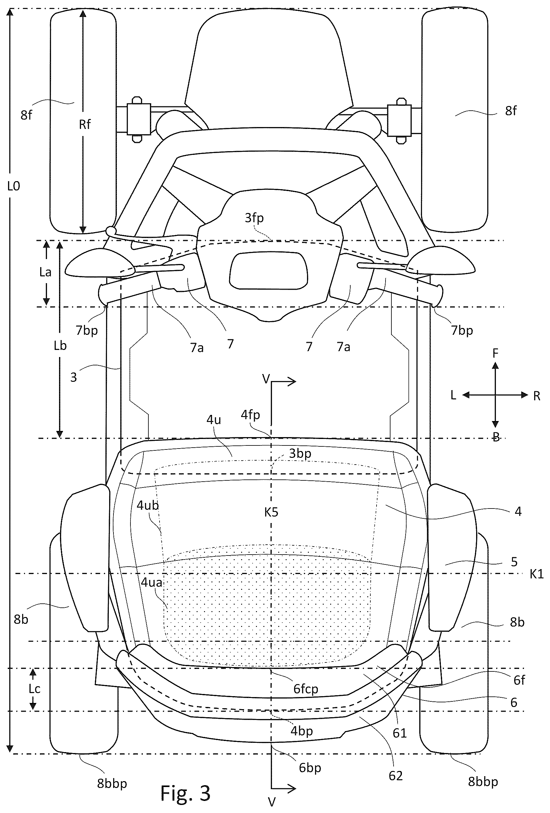 Patent US12576934 Figure 3 – One-occupant electric vehicle